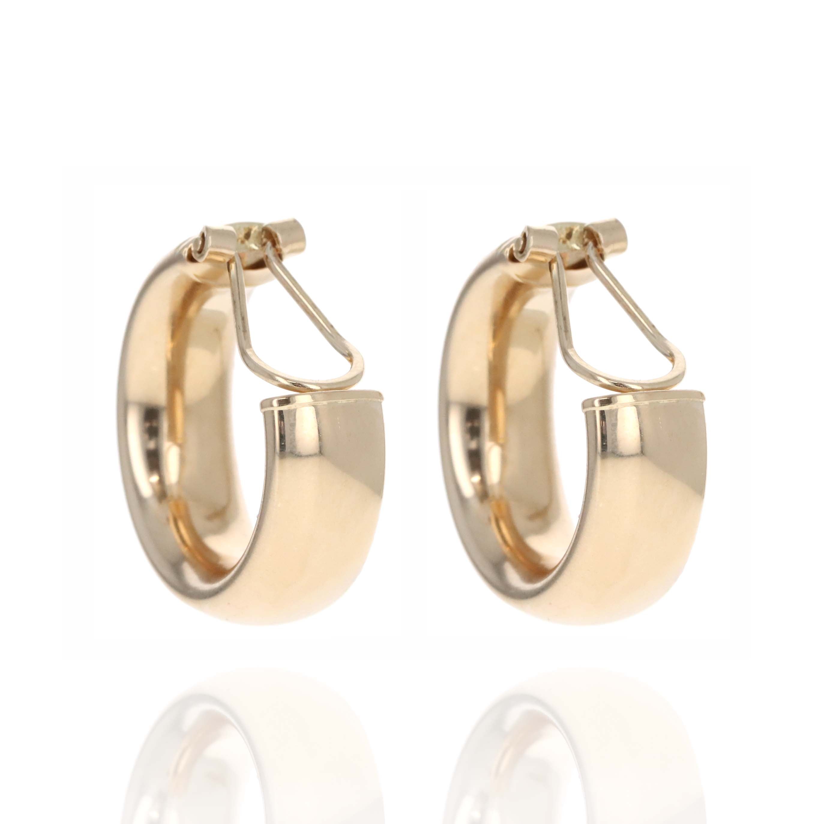 14K Yellow Gold Clip On Hollow Hoops -  Replica Handbags 