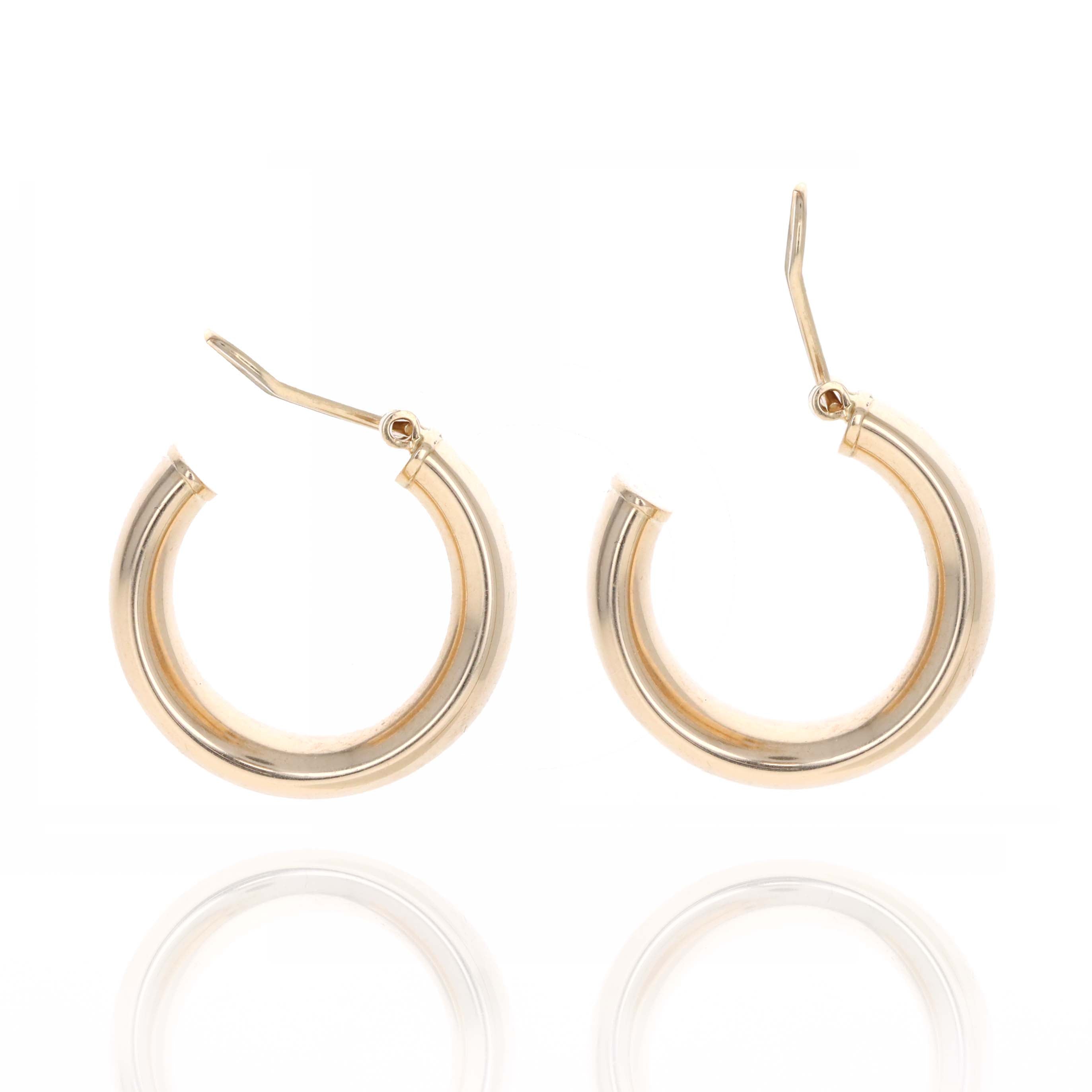 14K Yellow Gold Clip On Hollow Hoops -  Replica Handbags 