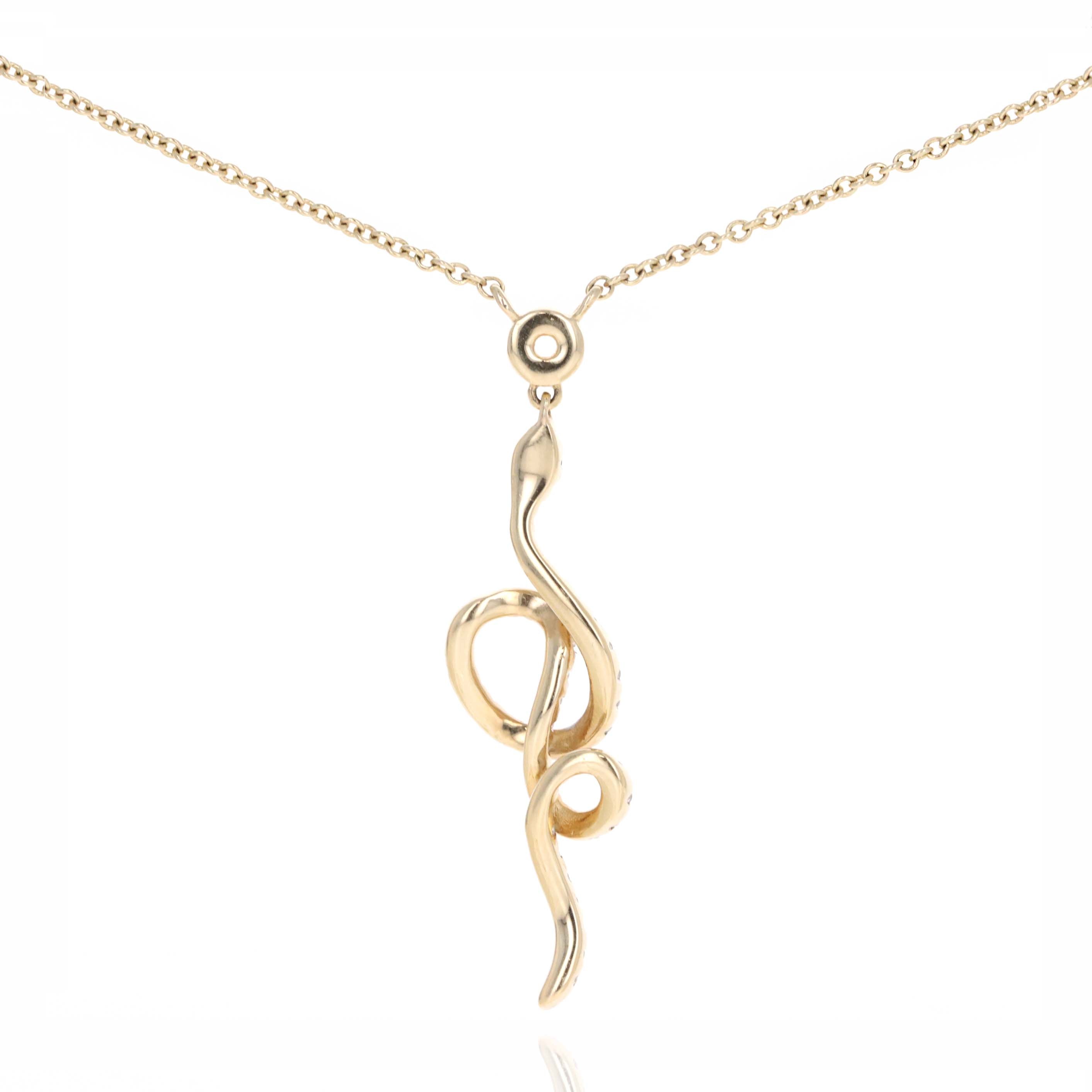 14K Yellow Gold Diamond Tsavorite Snake Pendant Necklace -  Replica Handbags 