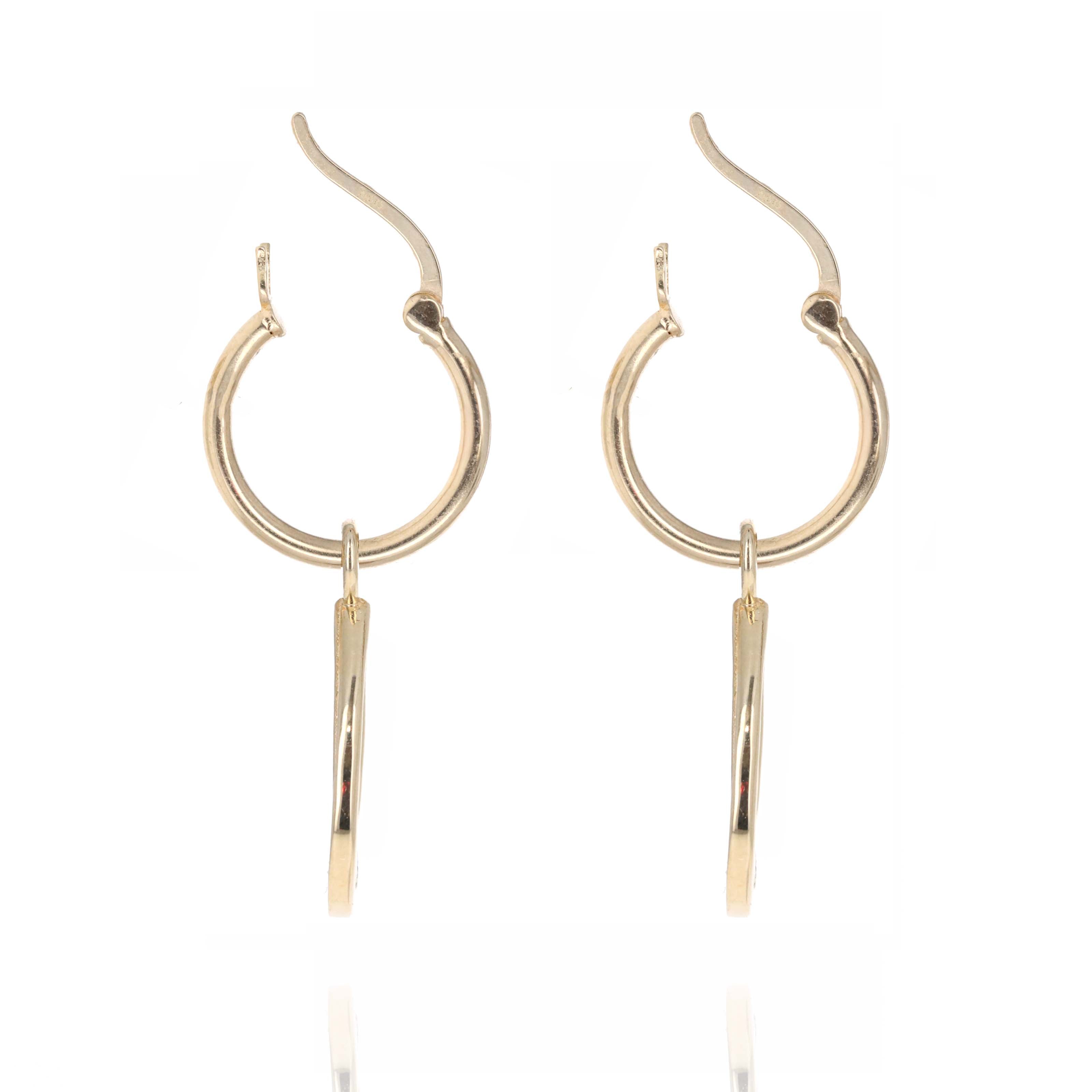 14K Yellow Gold 0.21 Carat Diamond Teardrop Hoop Drop Earrings -  Replica Handbags 