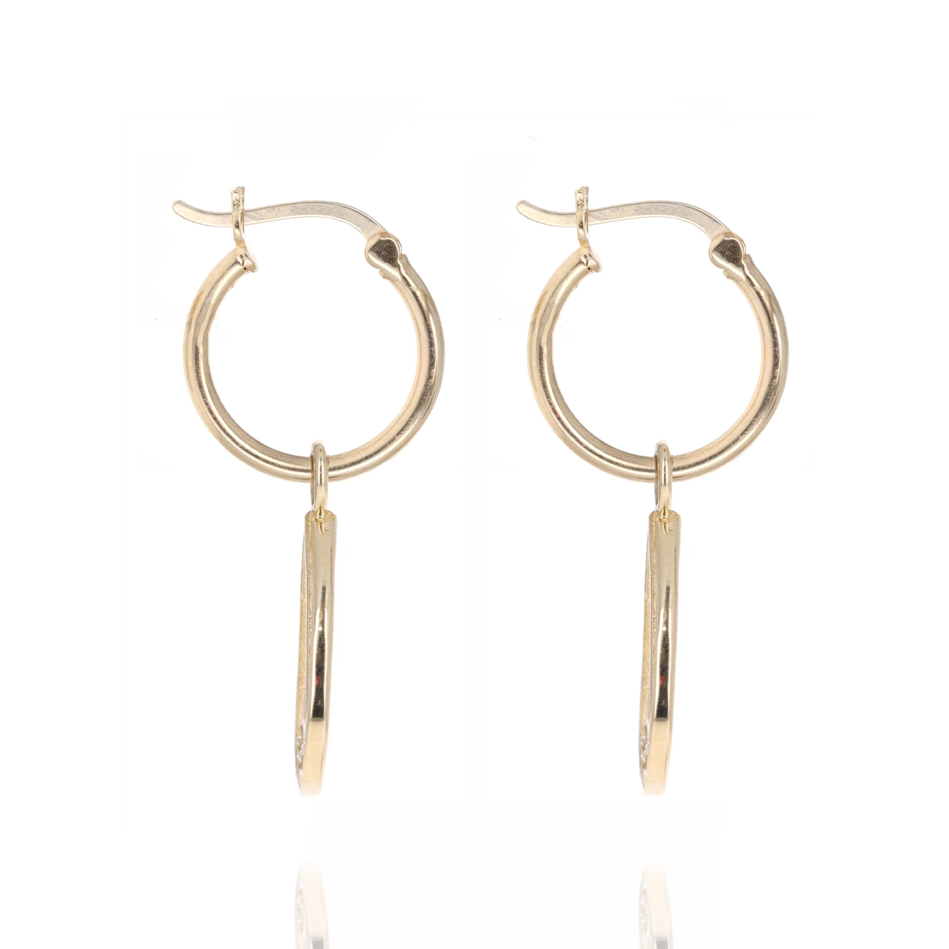 14K Yellow Gold 0.21 Carat Diamond Teardrop Hoop Drop Earrings -  Replica Handbags 