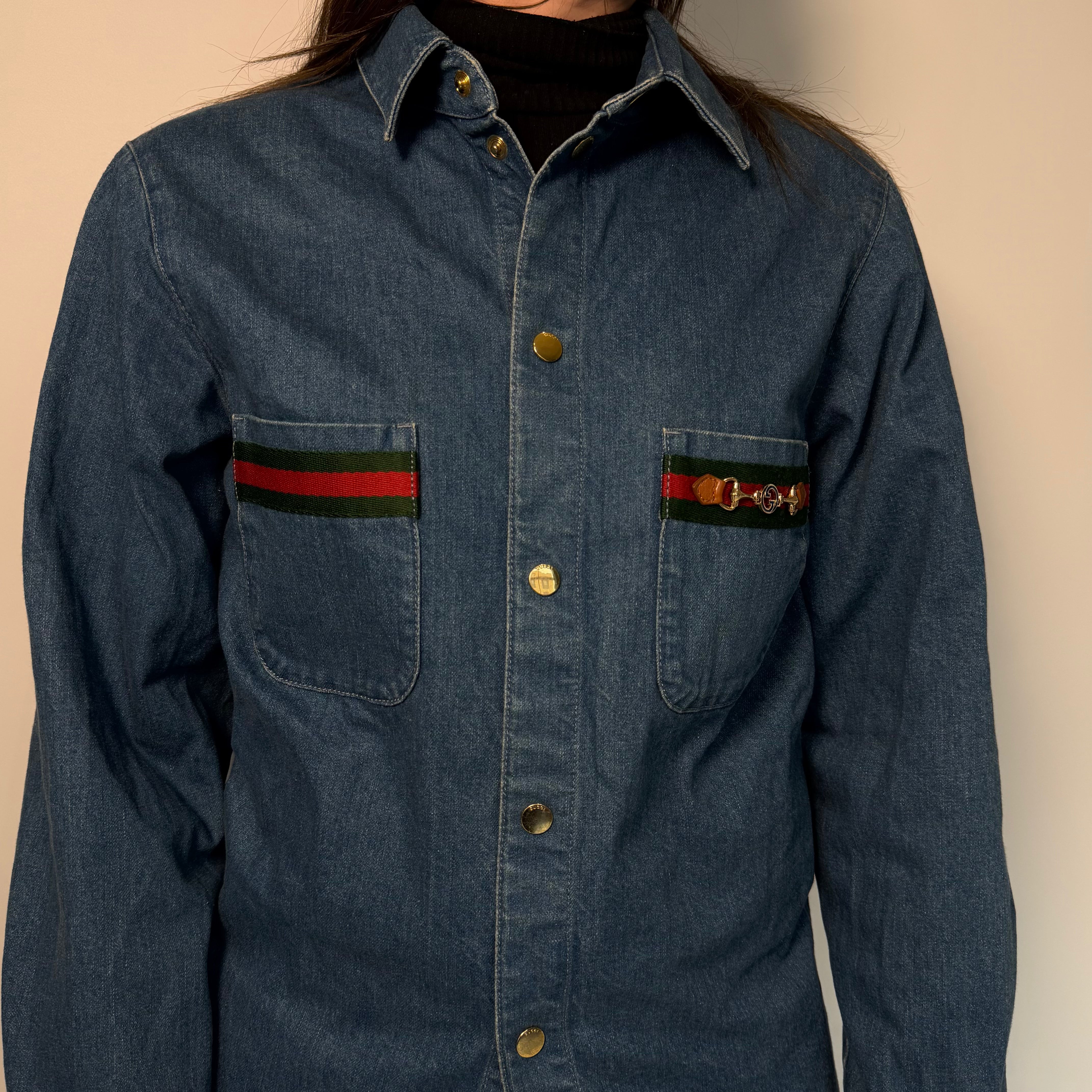 Gucci Sherry Line Stonewashed Denim Shirt - Replica Handbags