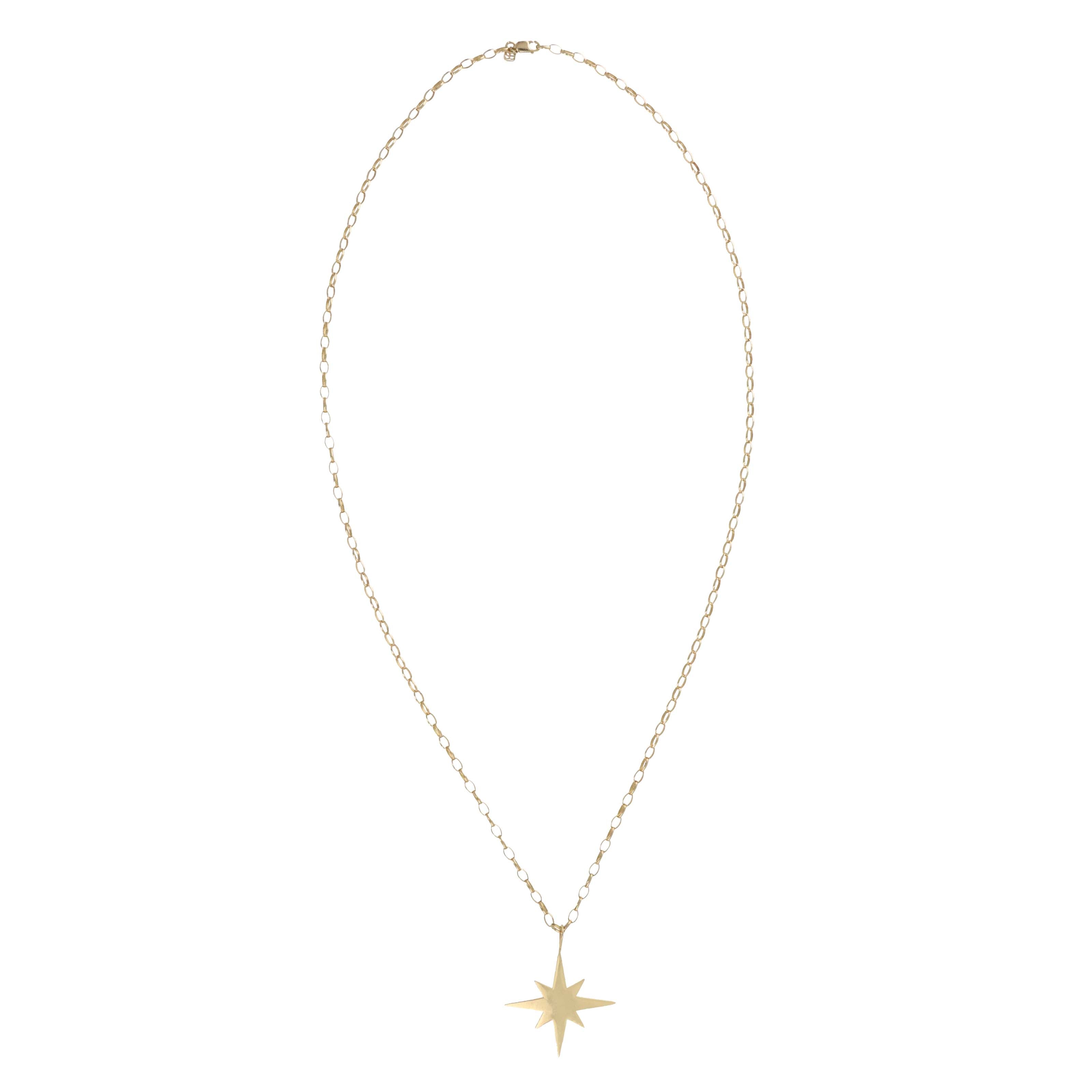 Sydney Evan 14K Yellow Gold "Pure Gold Starburst Charm" Pendant Necklace - Replica Handbags