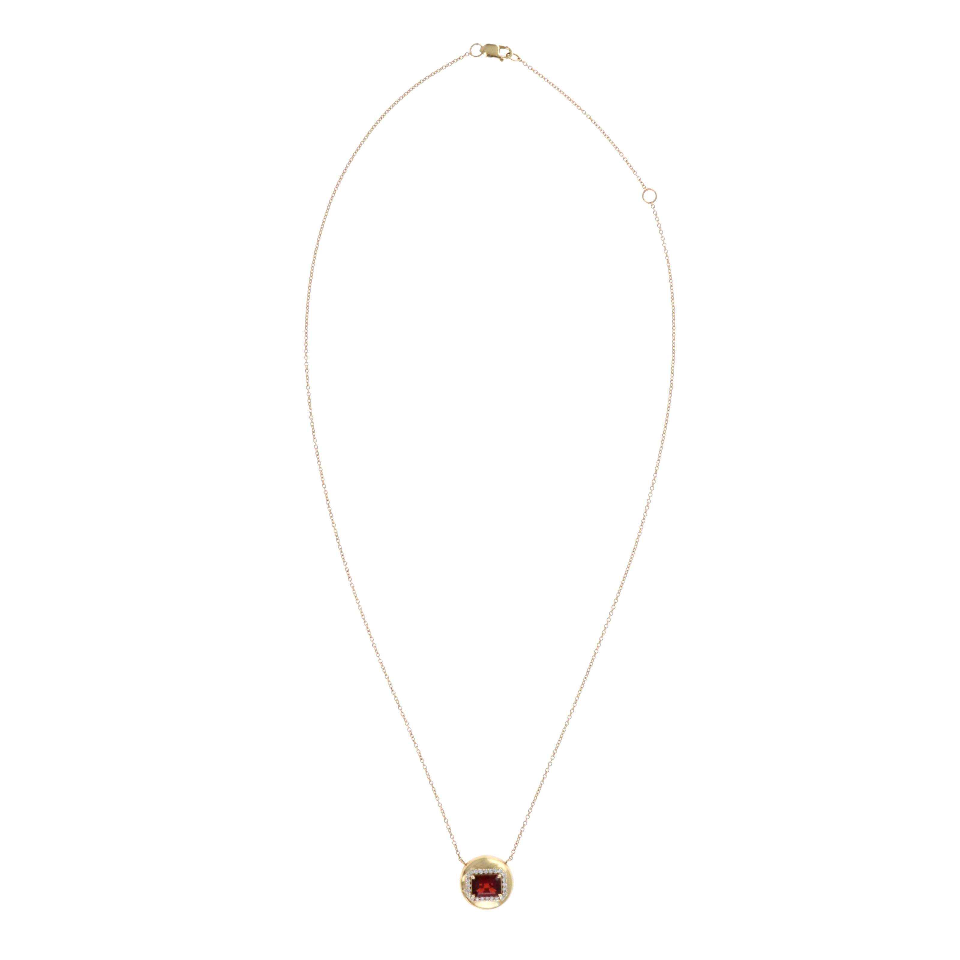Stephanie Gottlieb 14K Yellow Gold Garnet & Diamond "Mini Candy Button" Pendant Necklace -  Replica Handbags 