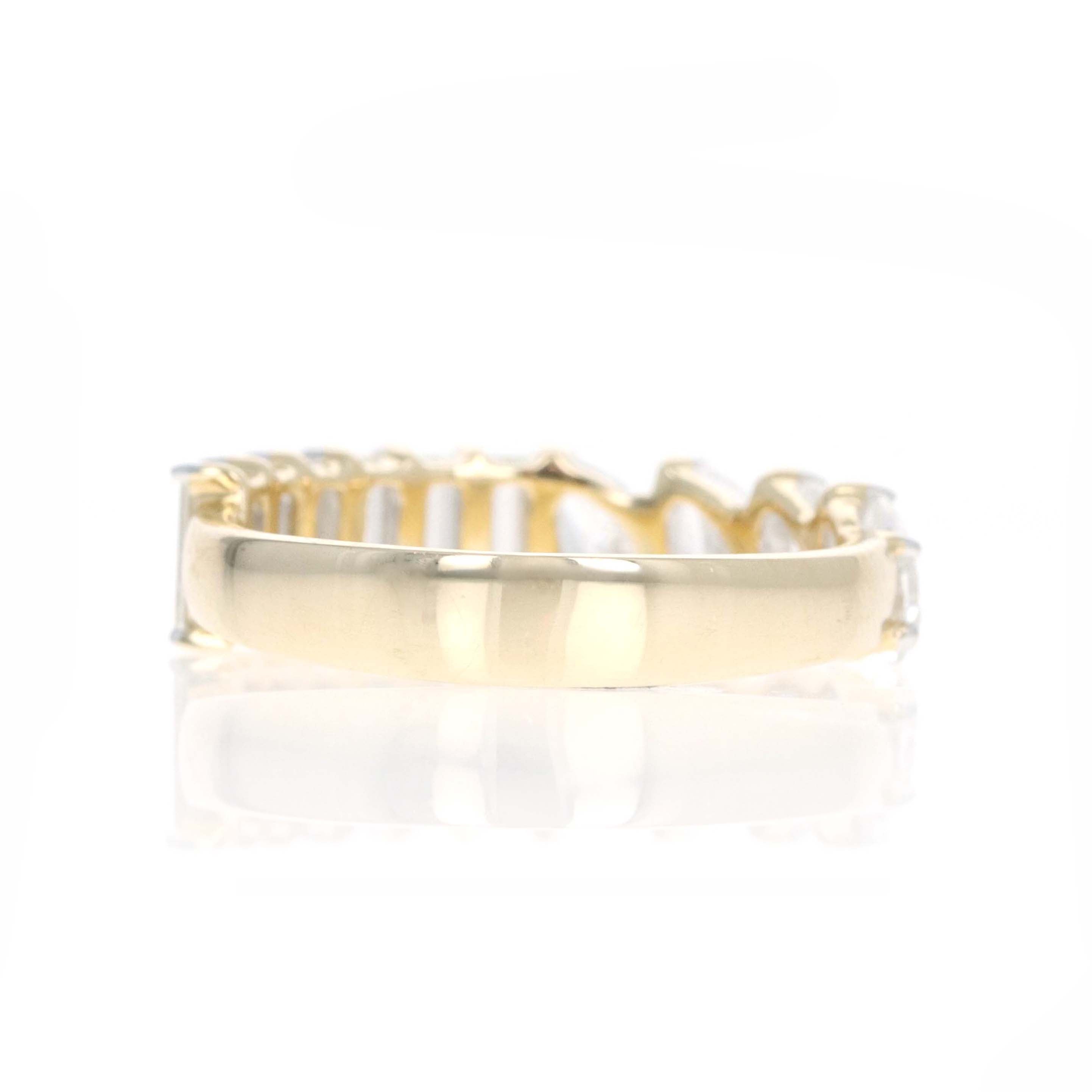 14K Yellow Gold 2.4 Carat Baguette and Pear Cut Diamond Half Band -  Replica Handbags 