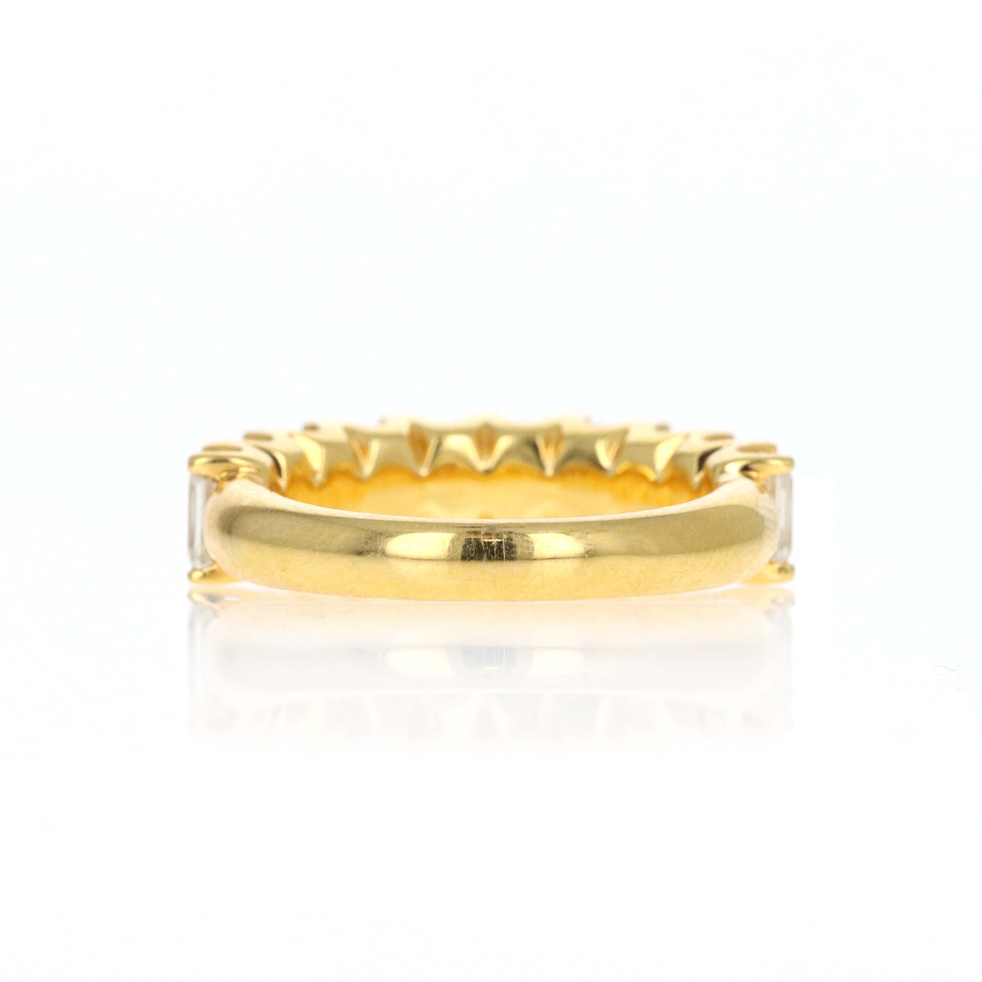 18K Yellow Gold 3.12 Carat Emerald Diamond Half Eternity Band -  Replica Handbags 