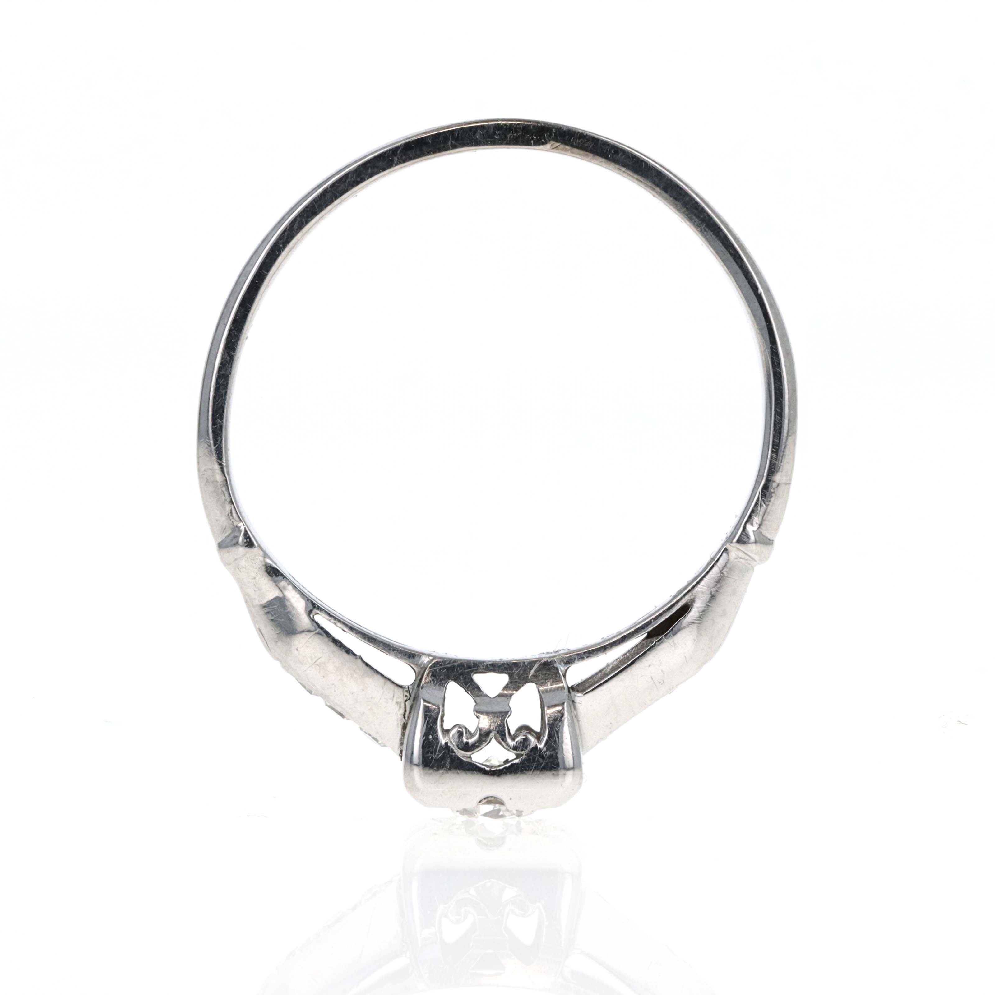 Art Deco 14K Gold 0.10 Carat Old European Diamond Engagement Ring -  Replica Handbags 