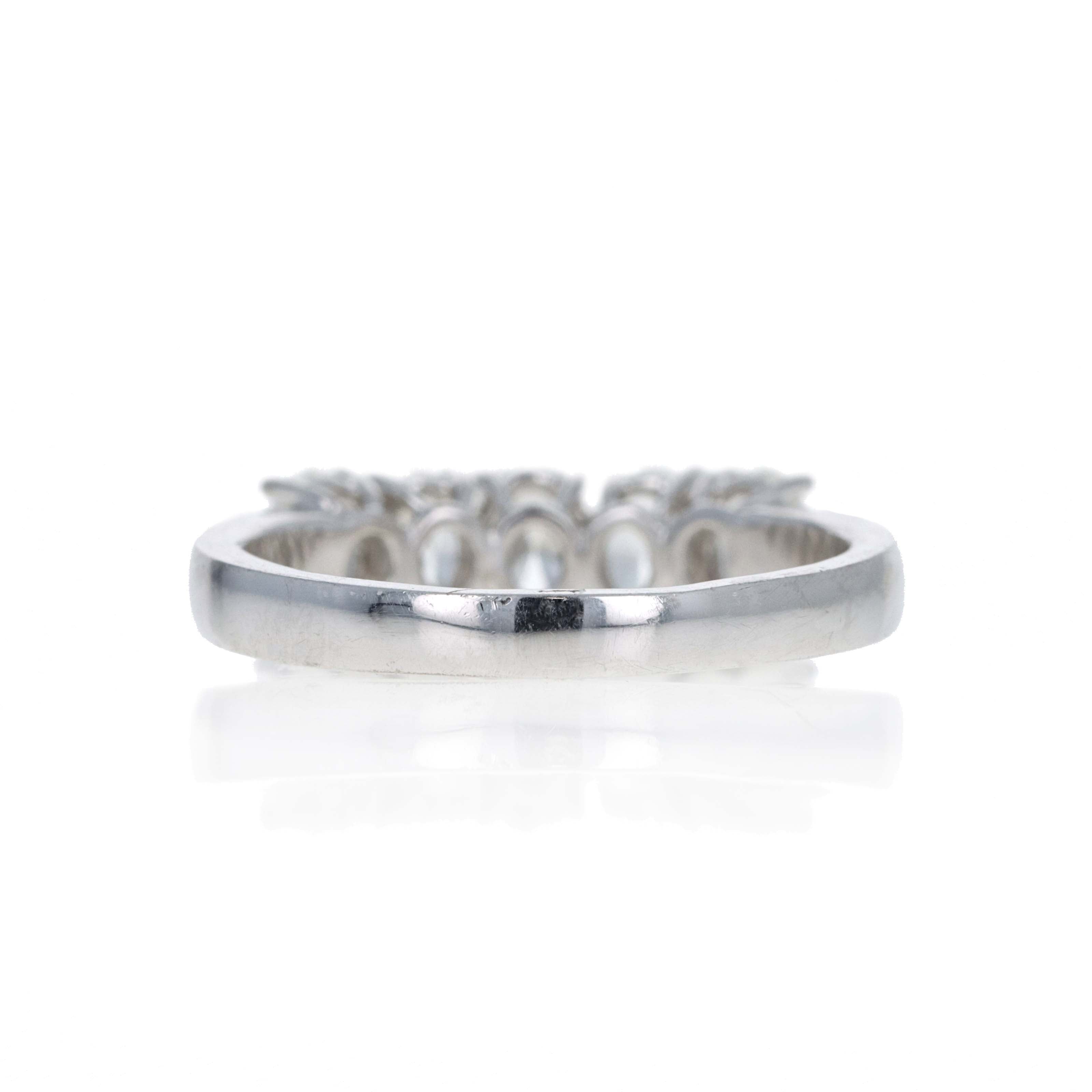 18K White Gold 1.43 Carat Oval Diamond Half Eternity Band -  Replica Handbags 