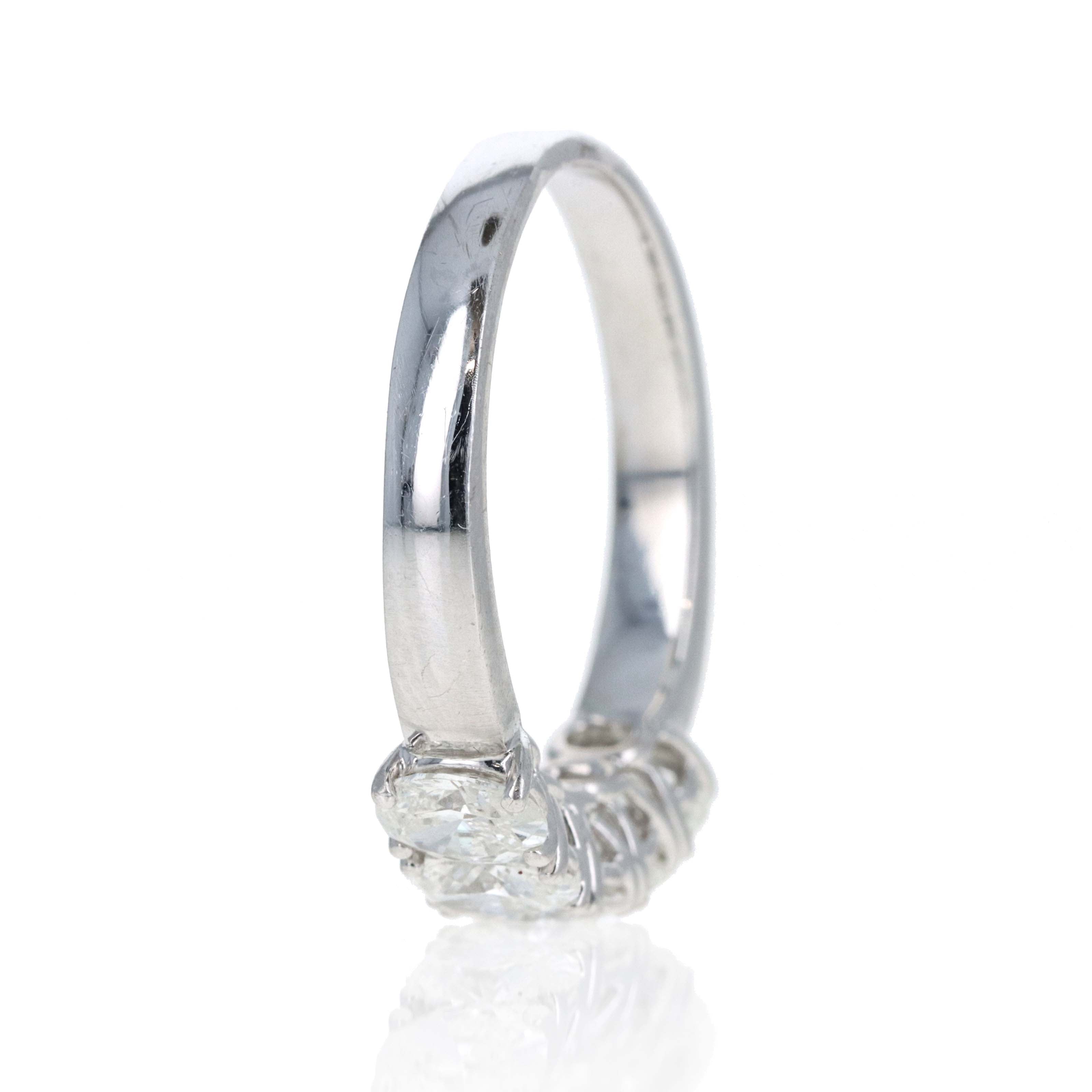 18K White Gold 1.43 Carat Oval Diamond Half Eternity Band -  Replica Handbags 