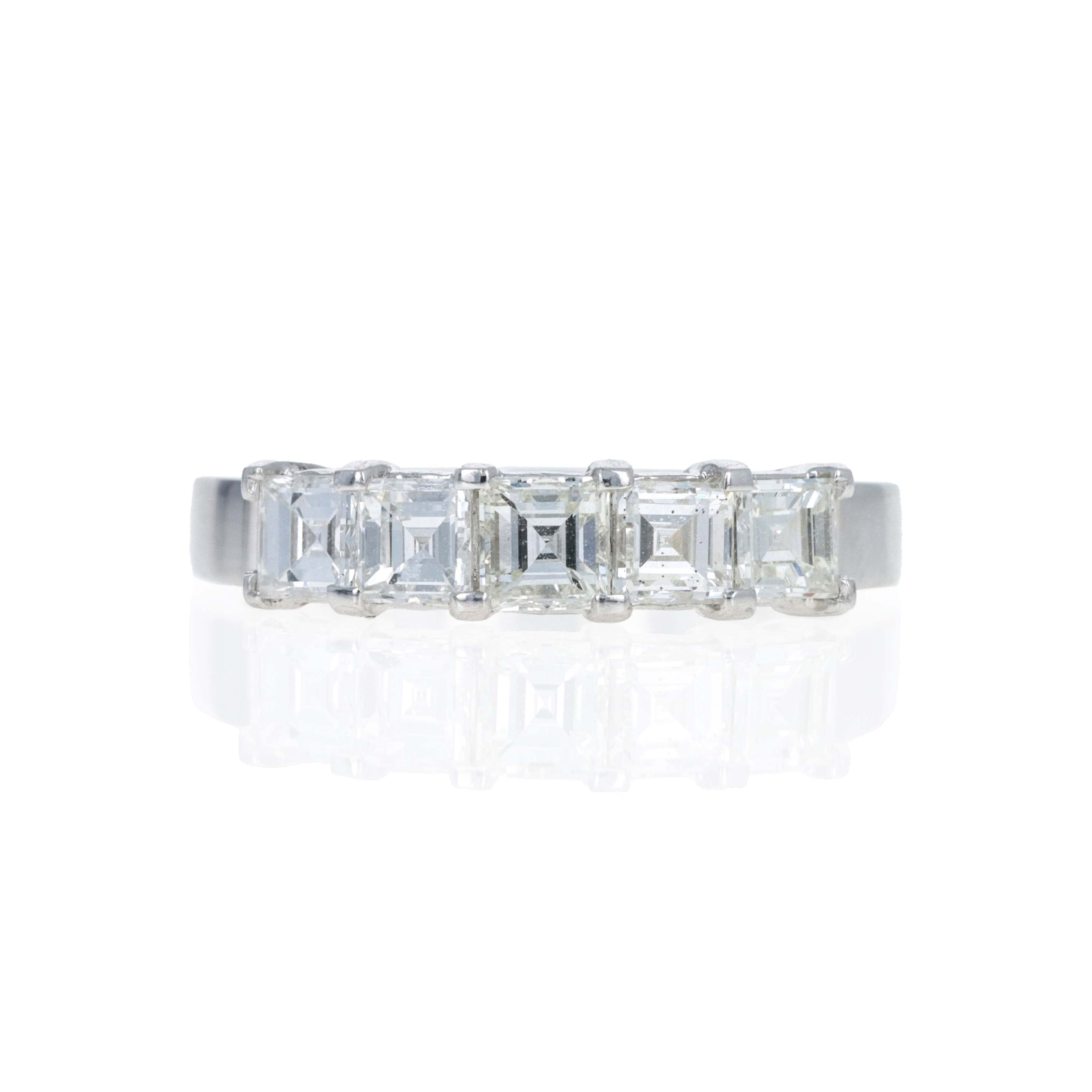 18K White Gold 1.12 Carat Princess Diamond Half Eternity Band -  Replica Handbags 