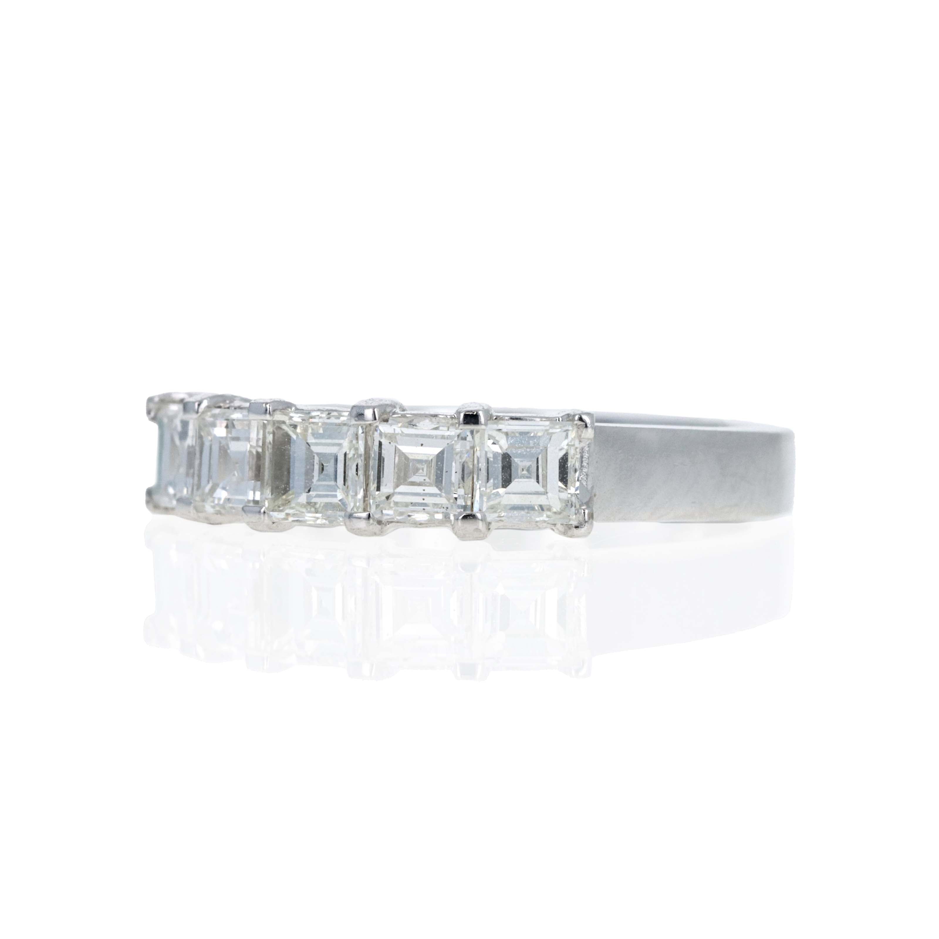 18K White Gold 1.12 Carat Princess Diamond Half Eternity Band -  Replica Handbags 