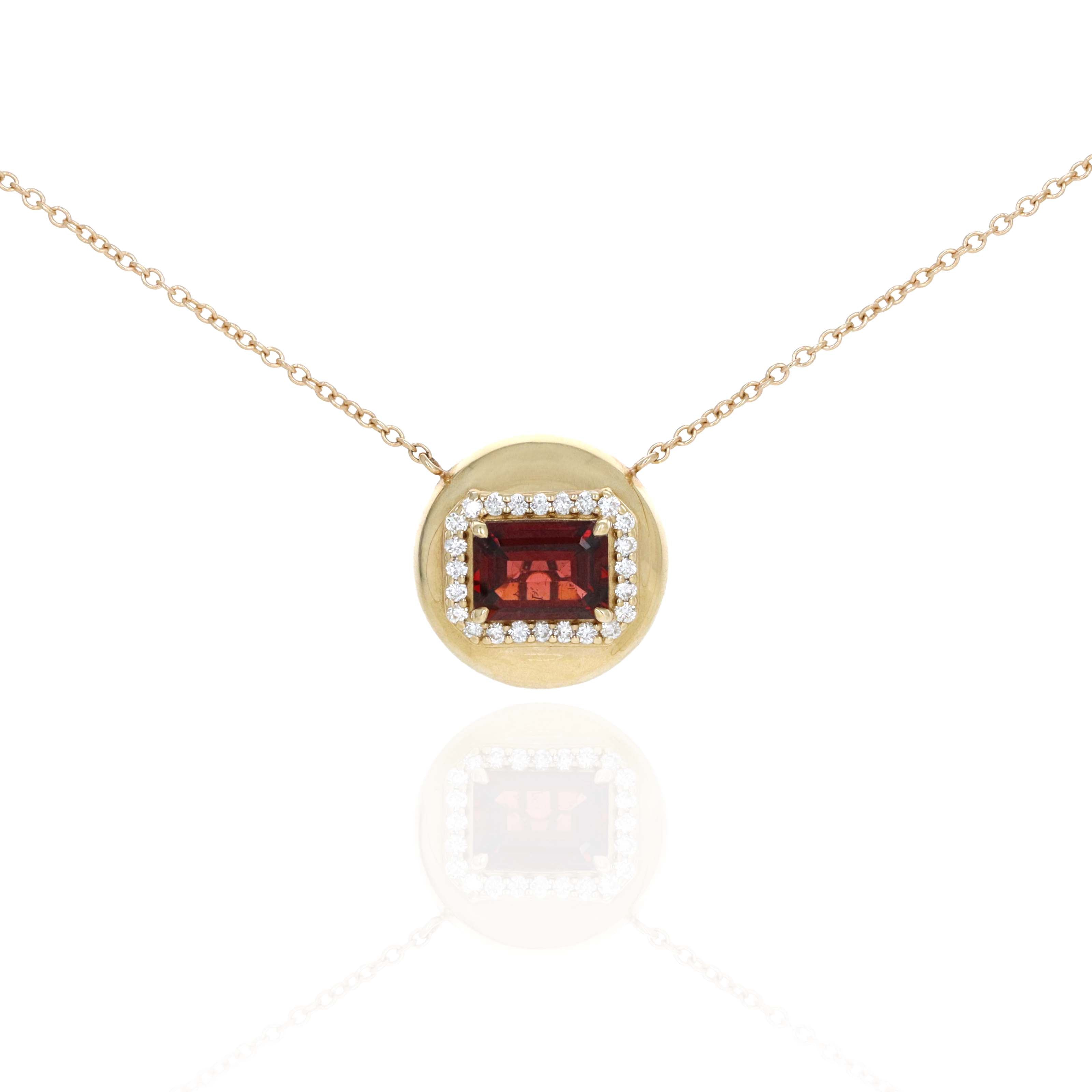 Stephanie Gottlieb 14K Yellow Gold Garnet & Diamond "Mini Candy Button" Pendant Necklace - Replica Handbags
