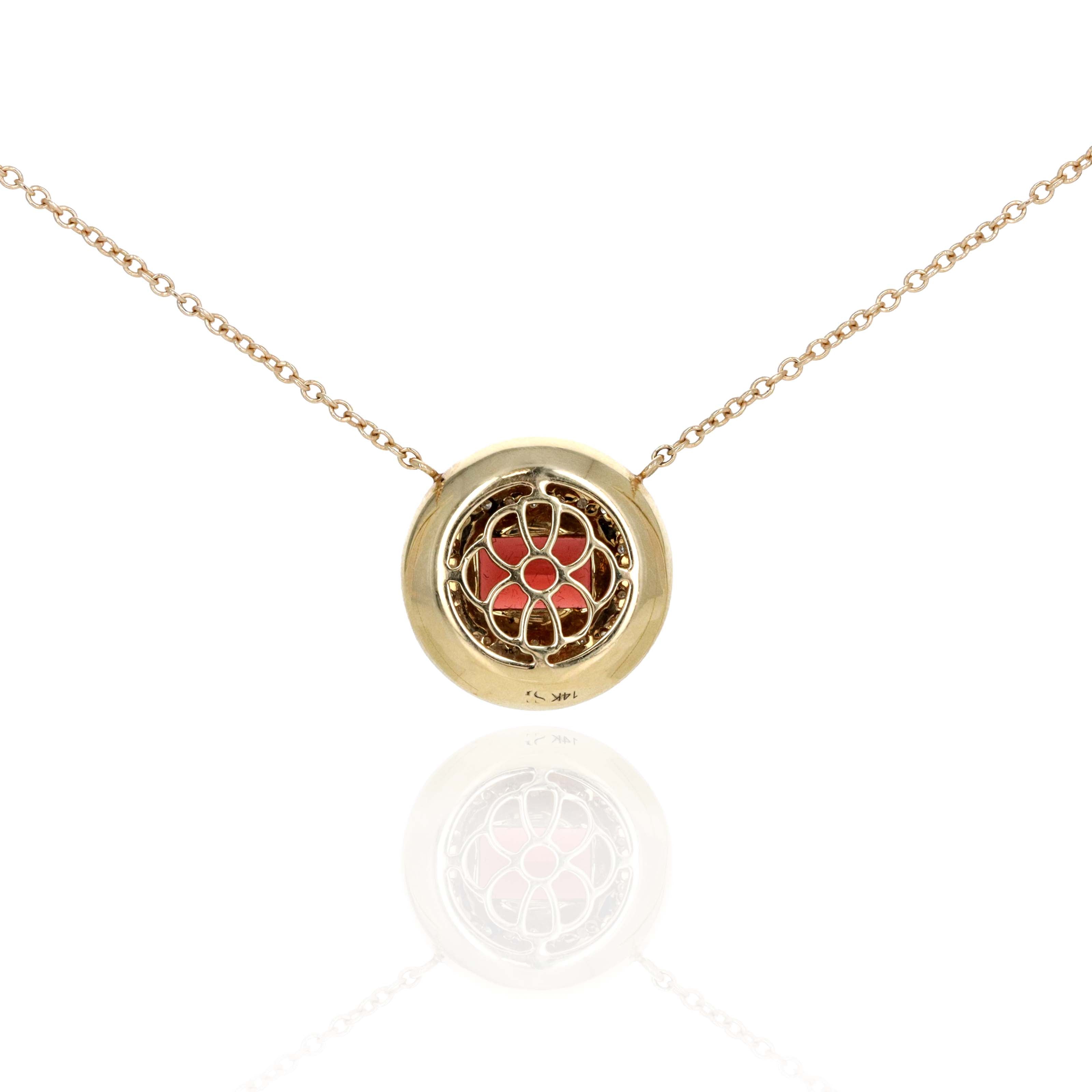Stephanie Gottlieb 14K Yellow Gold Garnet & Diamond "Mini Candy Button" Pendant Necklace -  Replica Handbags 