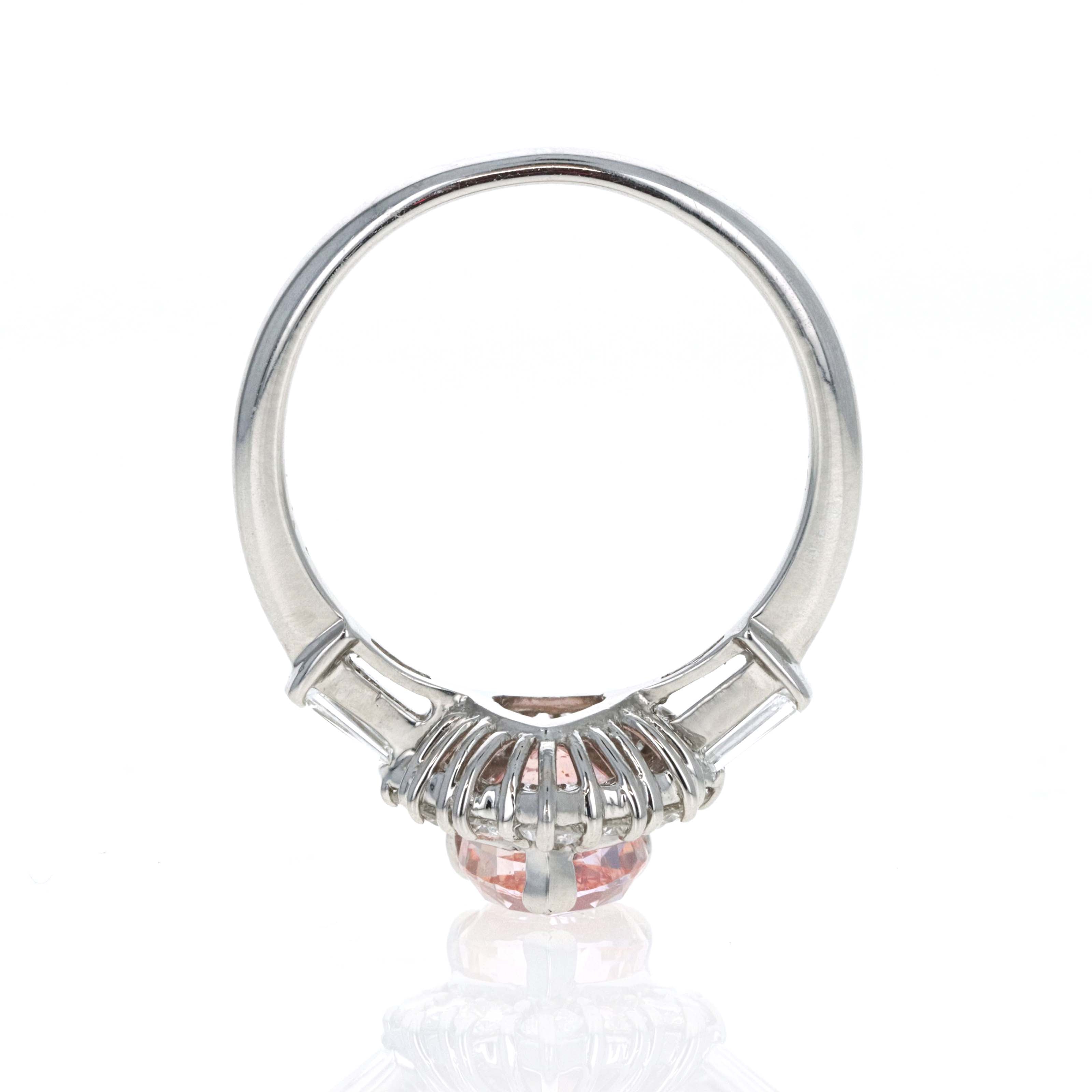 Platinum 1.56 Carat Pear Pinkish Orange Padparadscha Sapphire -  Replica Handbags 