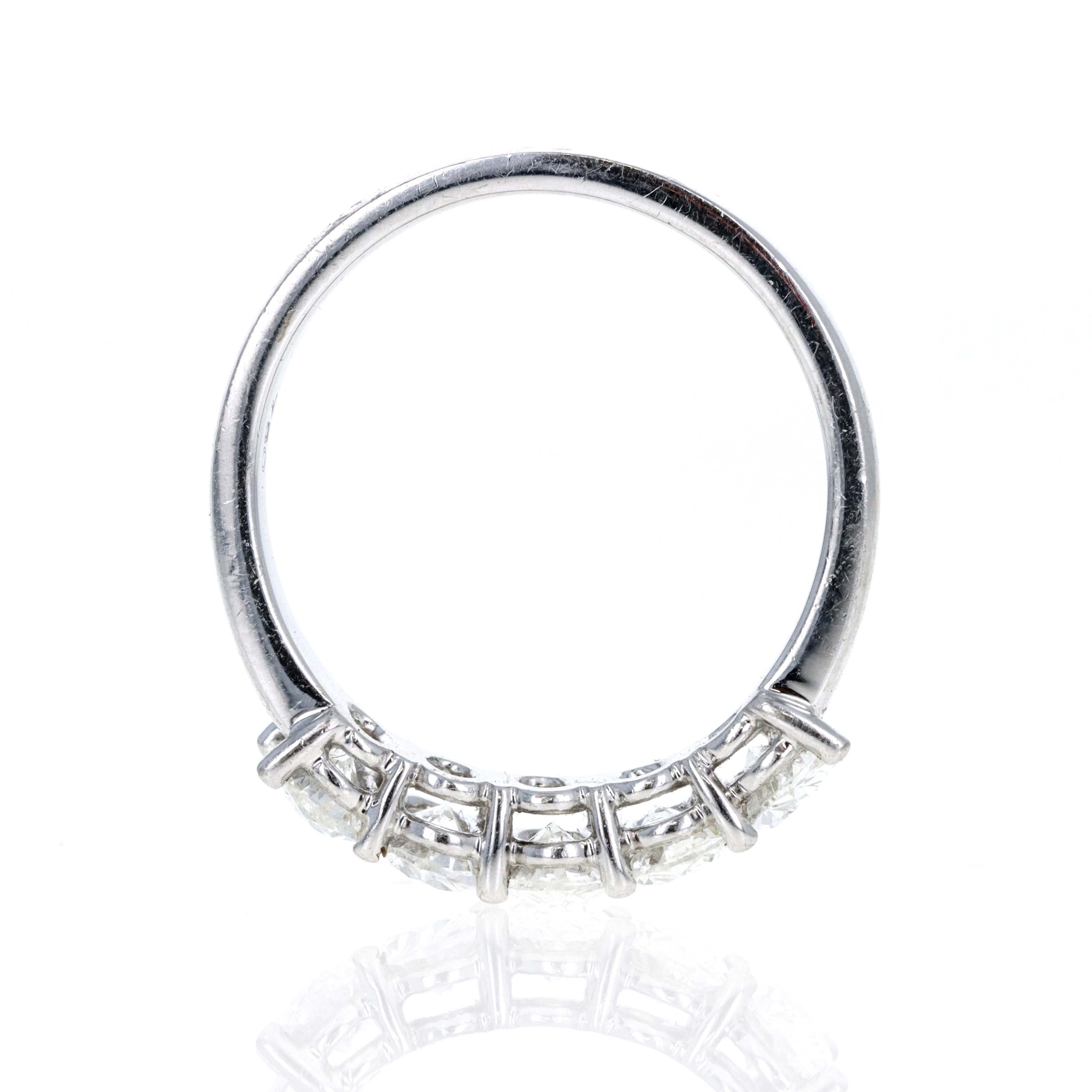 18K White Gold 1.30 Carat Oval Diamond Half Eternity Band -  Replica Handbags 