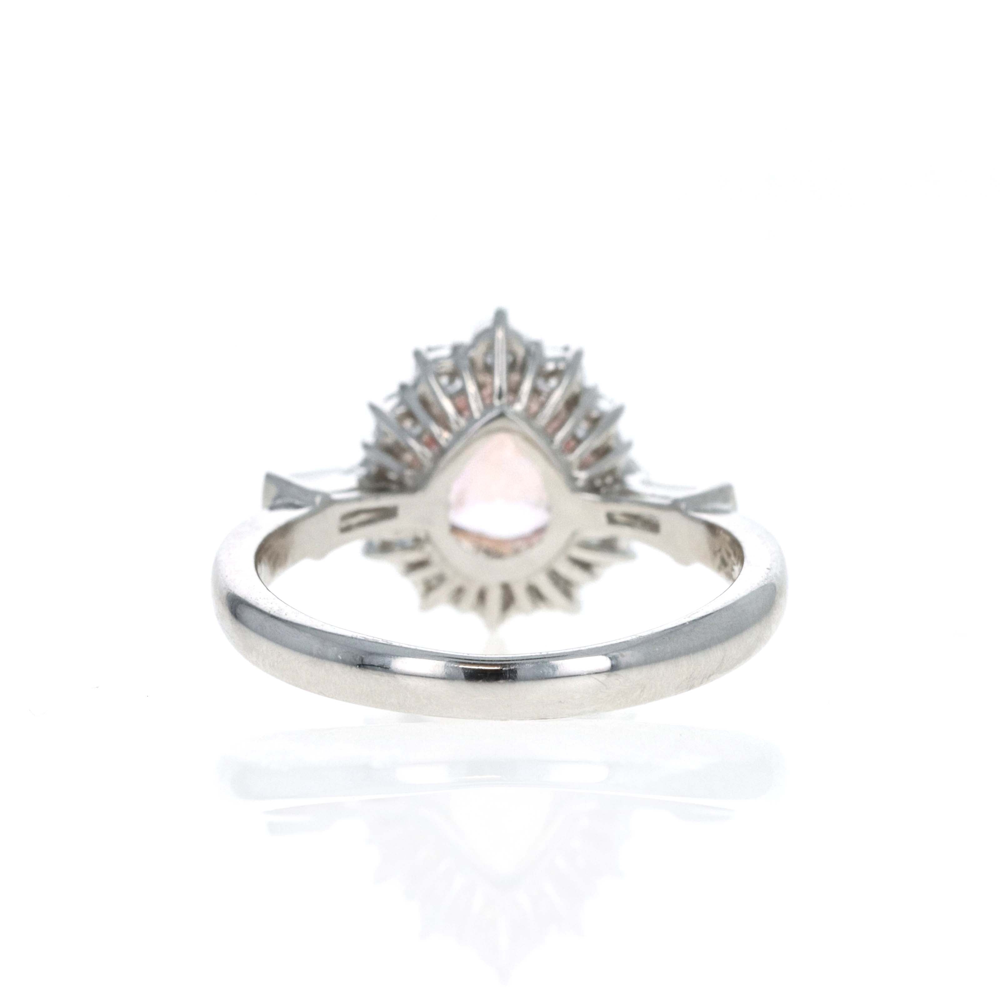 Platinum 1.56 Carat Pear Pinkish Orange Padparadscha Sapphire -  Replica Handbags 