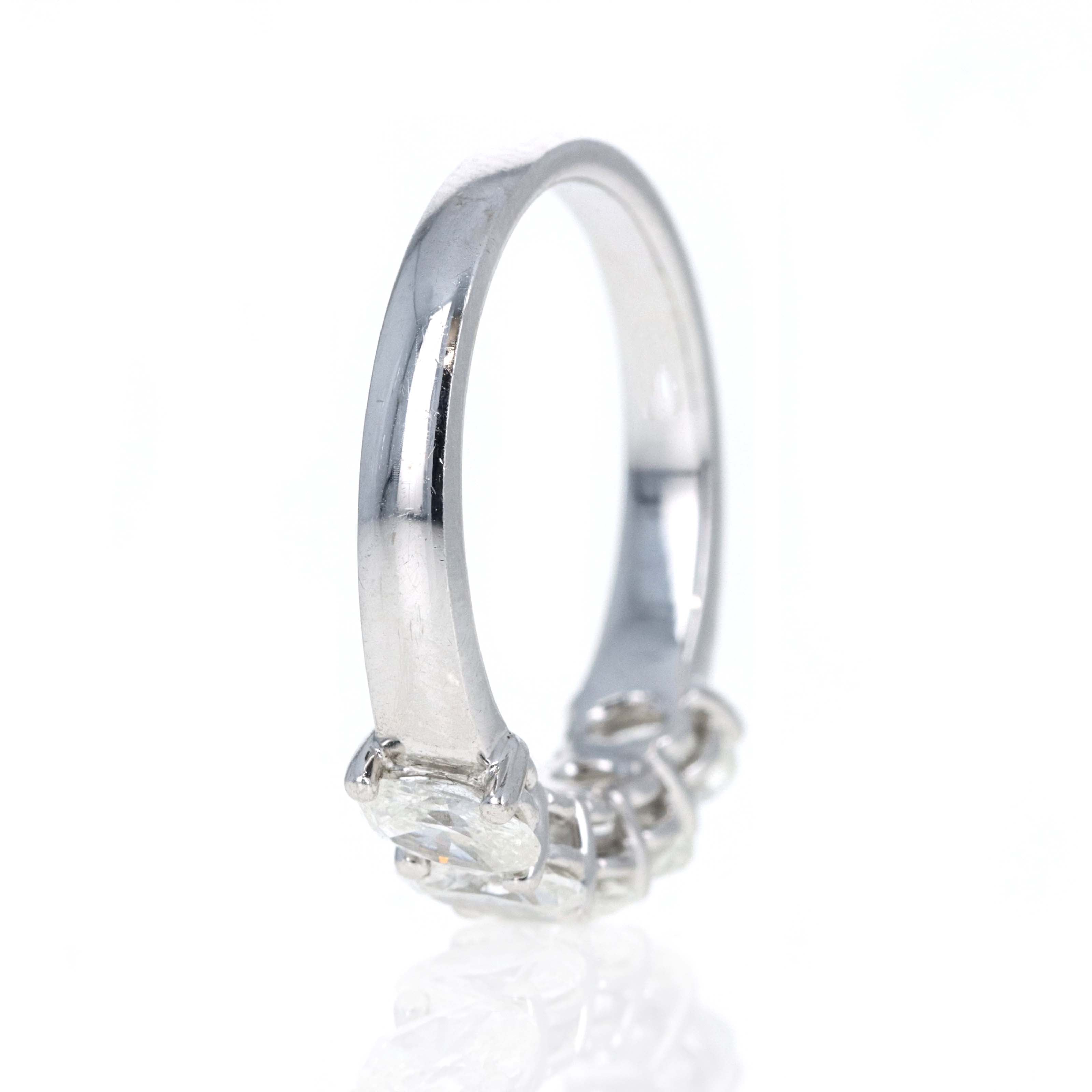 18K White Gold 1.30 Carat Oval Diamond Half Eternity Band - Replica Handbags