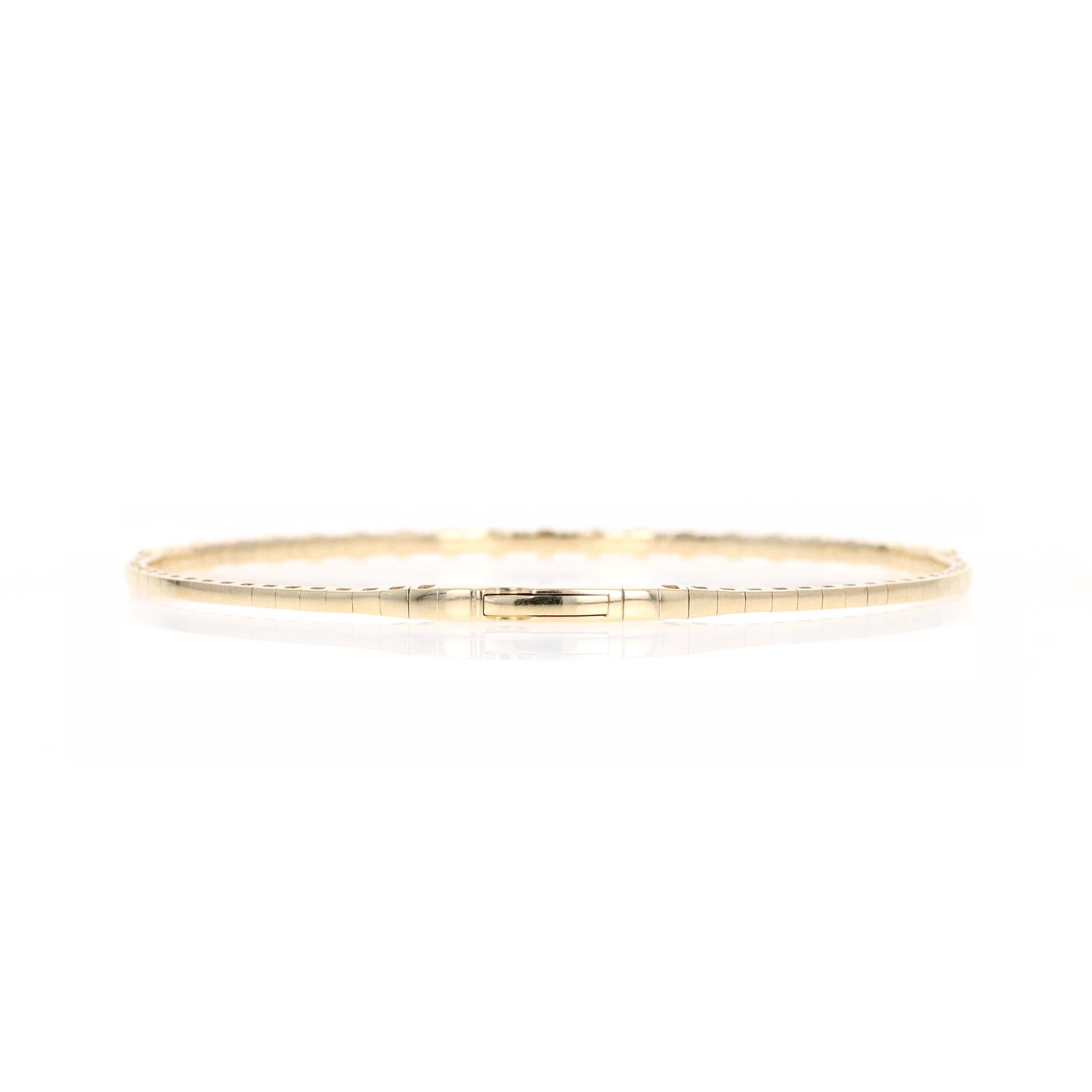 14K Yellow Gold 0.20 Carat Diamond Textured Flexible Bangle -  Replica Handbags 