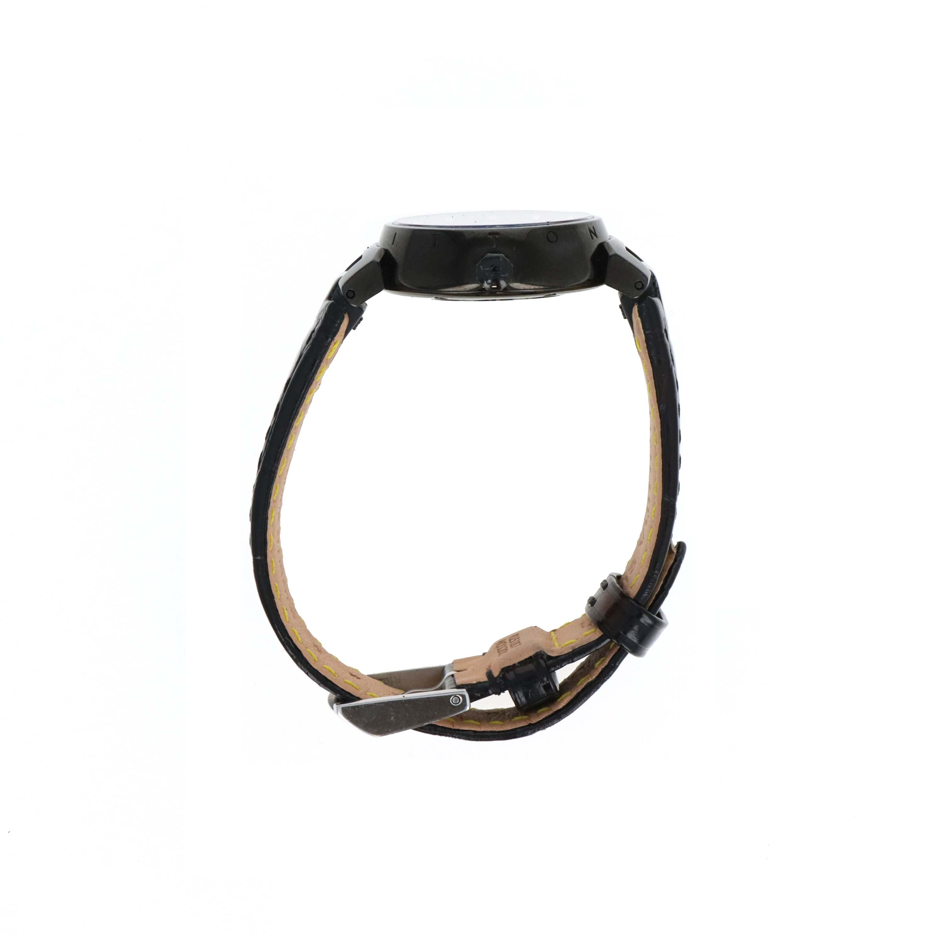 Louis Vuitton Tambour All Black PM 12 Diamond Quartz Model QA047 -  Replica Handbags 