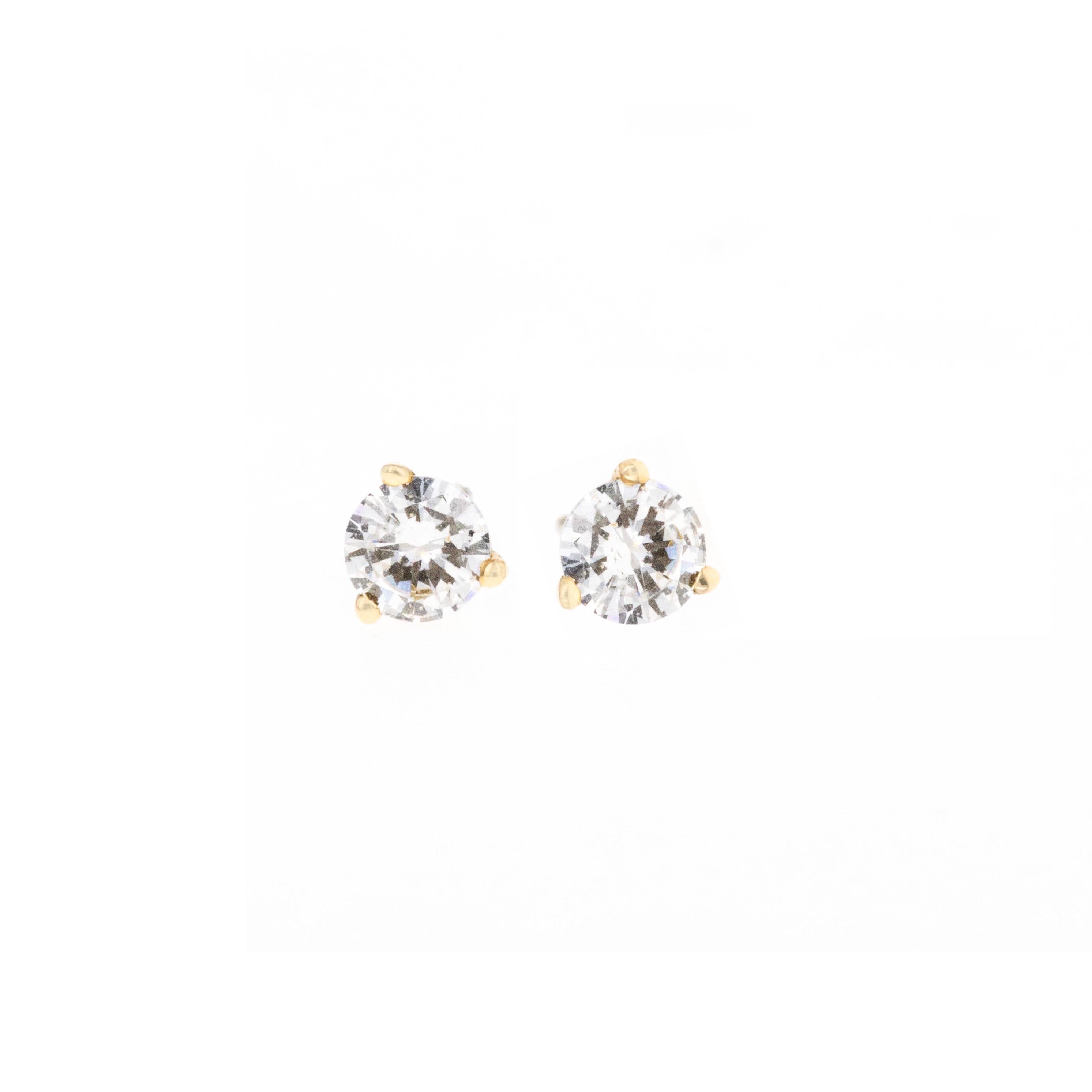 0.5 Carat Total Weight Round Brilliant Diamond Martini Stud Earrings in 14K White or Yellow Gold -  Replica Handbags 