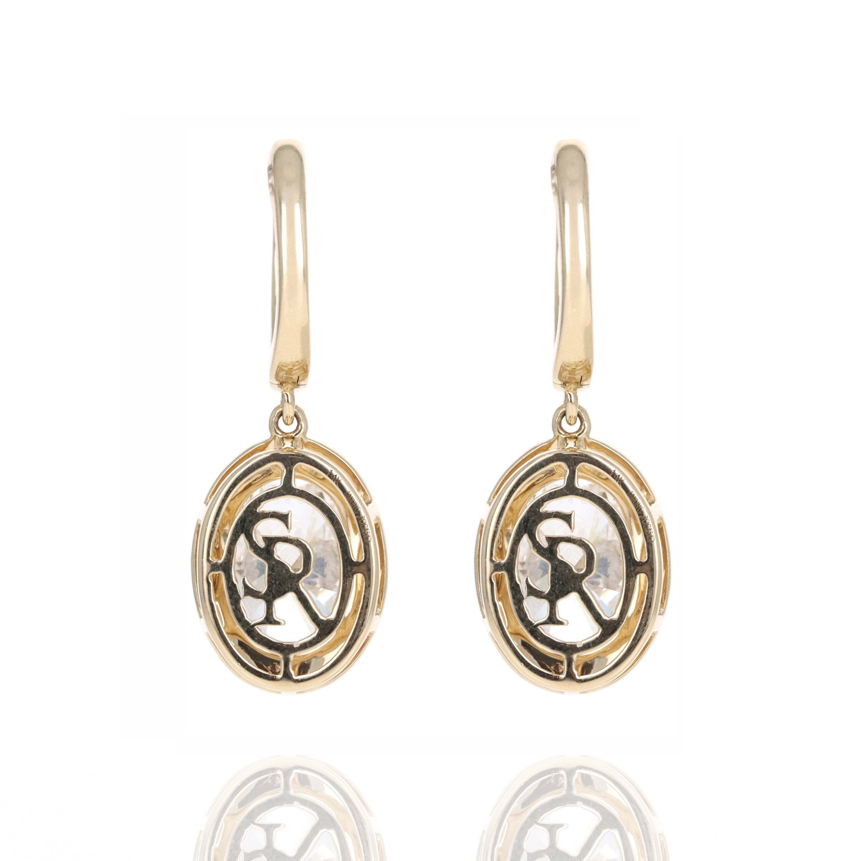 Lab Grown 3 Carat Diamond Oval Drop Earrings - Replica Handbags