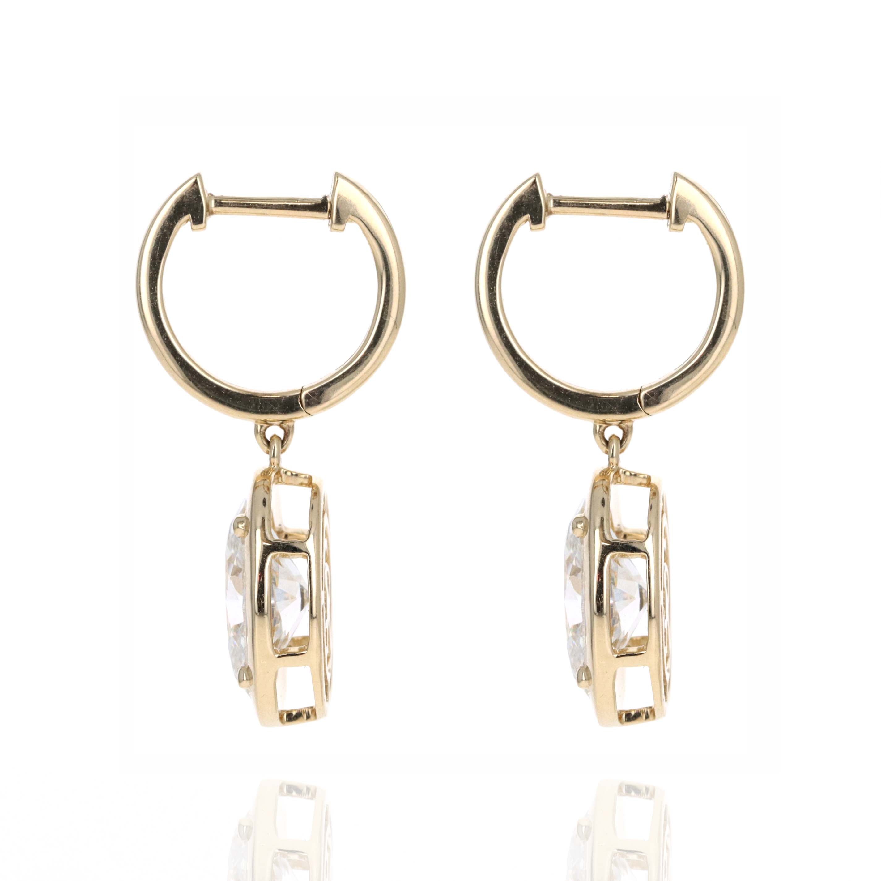 Lab Grown 3 Carat Diamond Oval Drop Earrings - Replica Handbags