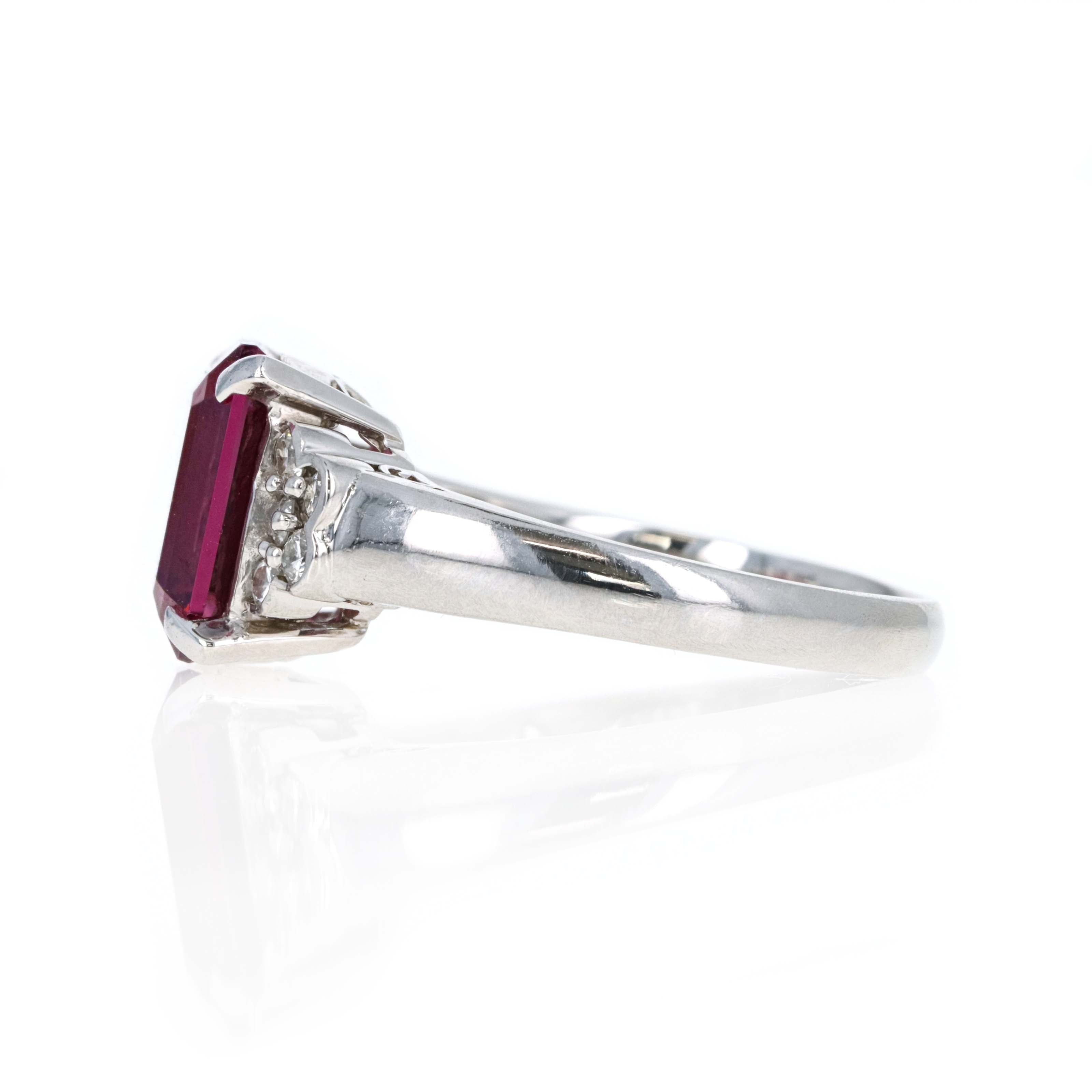 Platinum 4.20 Carat Rhodolite Tourmaline Diamond Ring -  Replica Handbags 