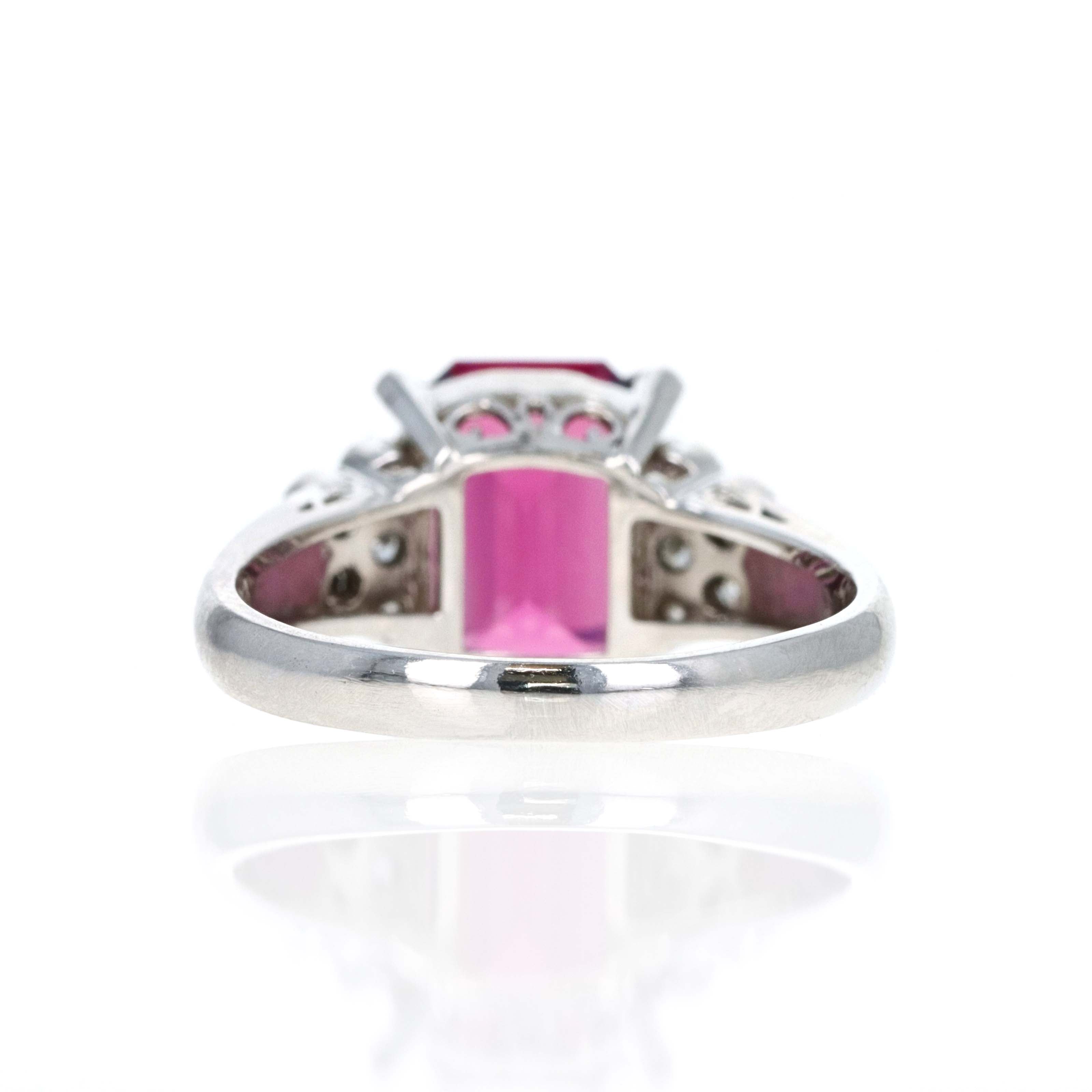 Platinum 4.20 Carat Rhodolite Tourmaline Diamond Ring - Replica Handbags