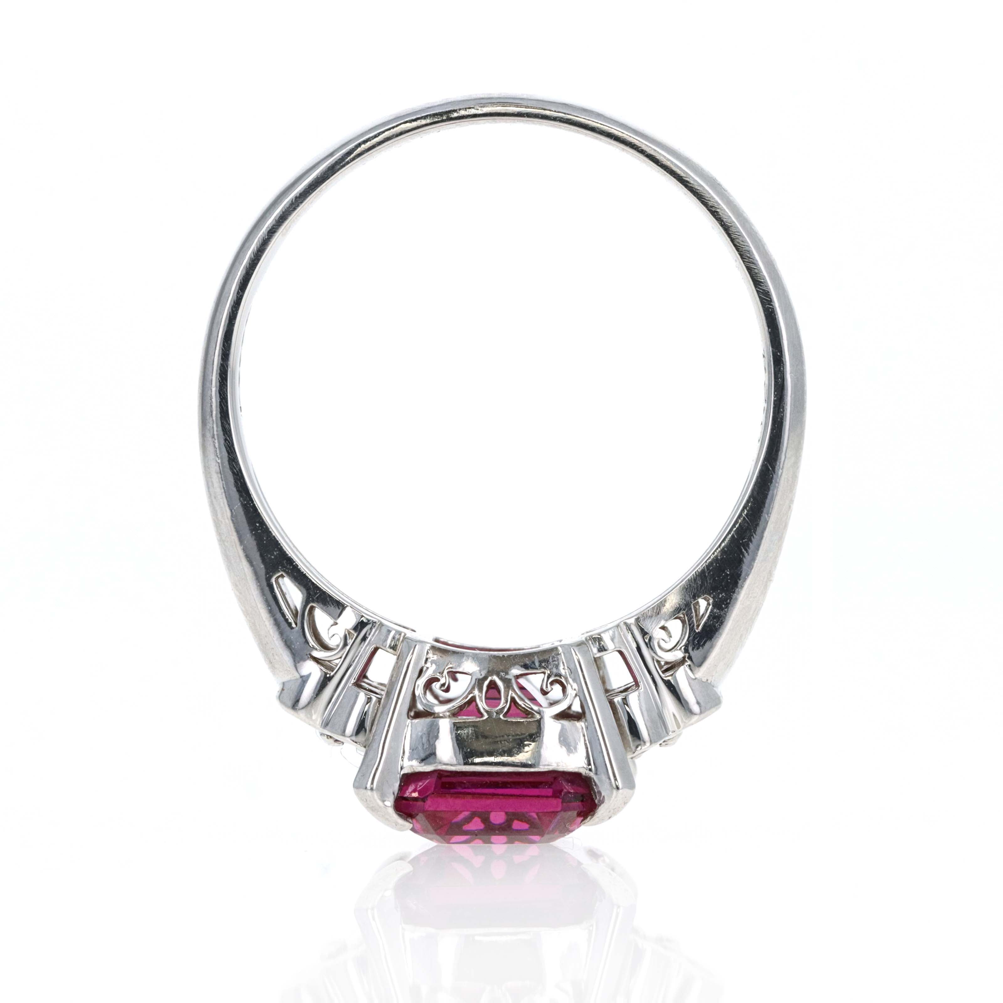 Platinum 4.20 Carat Rhodolite Tourmaline Diamond Ring -  Replica Handbags 