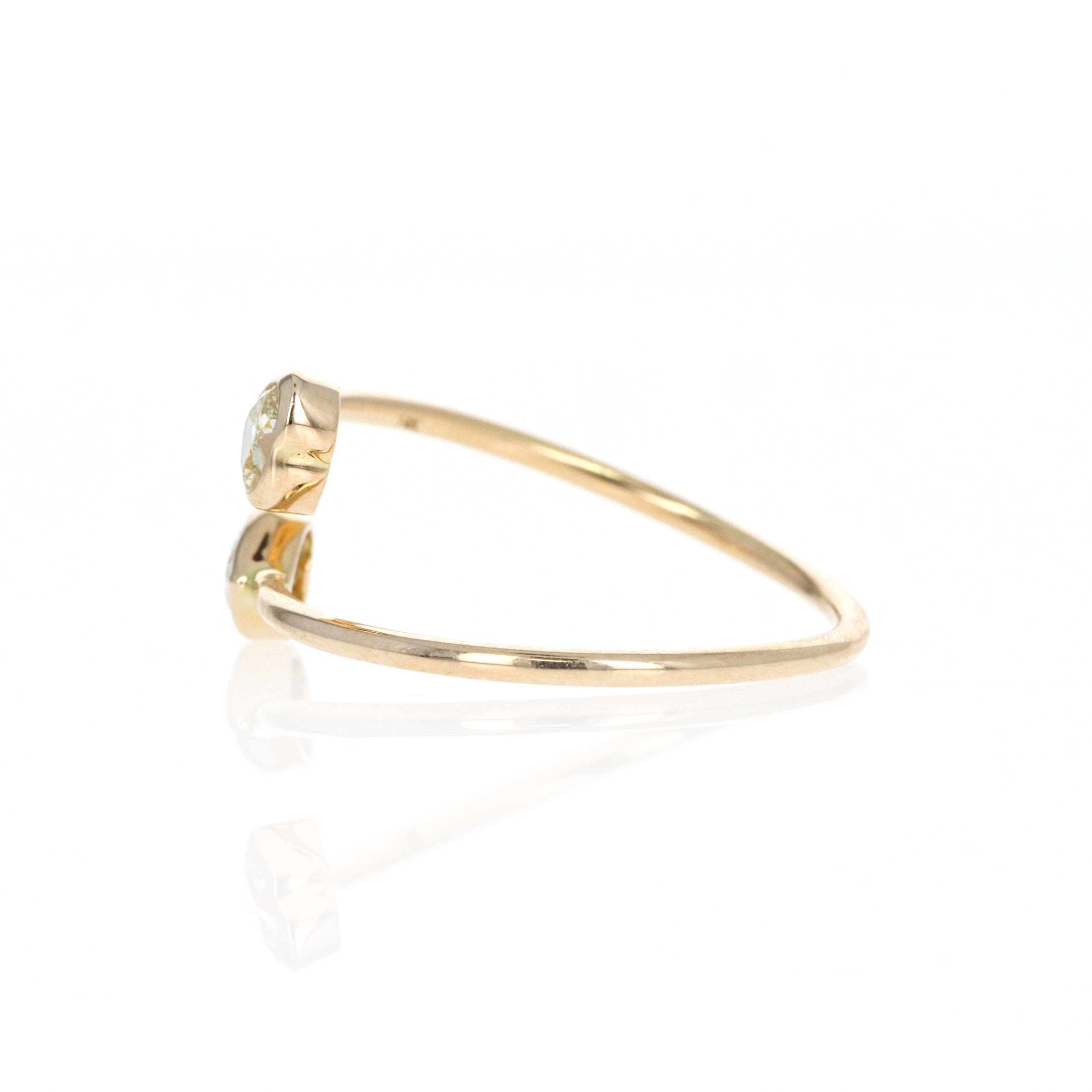 14K Yellow Gold 0.46 Carat Double Heart Cut Diamond Wrap Ring -  Replica Handbags 