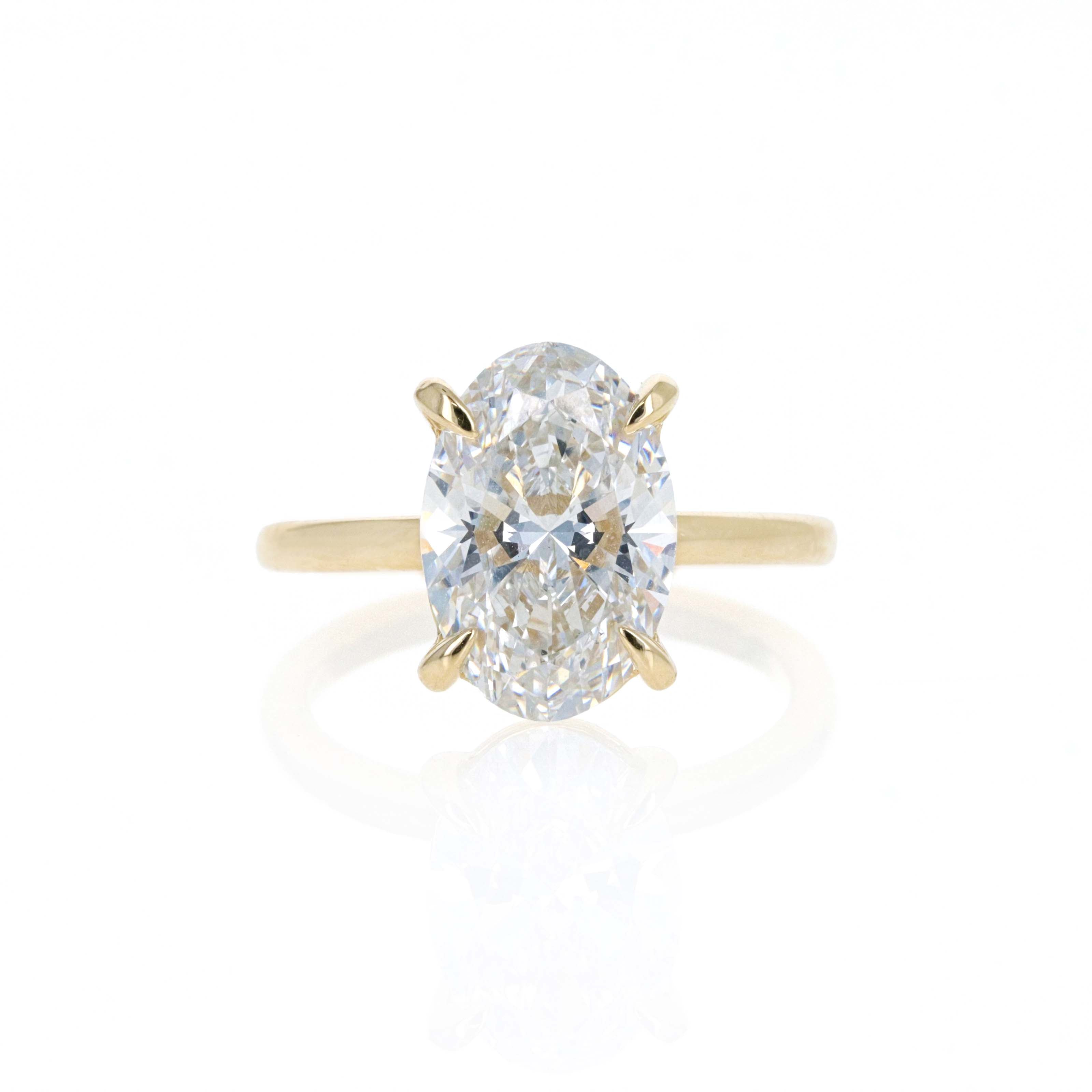Lab Grown Oval Diamond Solitaire Engagement Ring -  Replica Handbags 