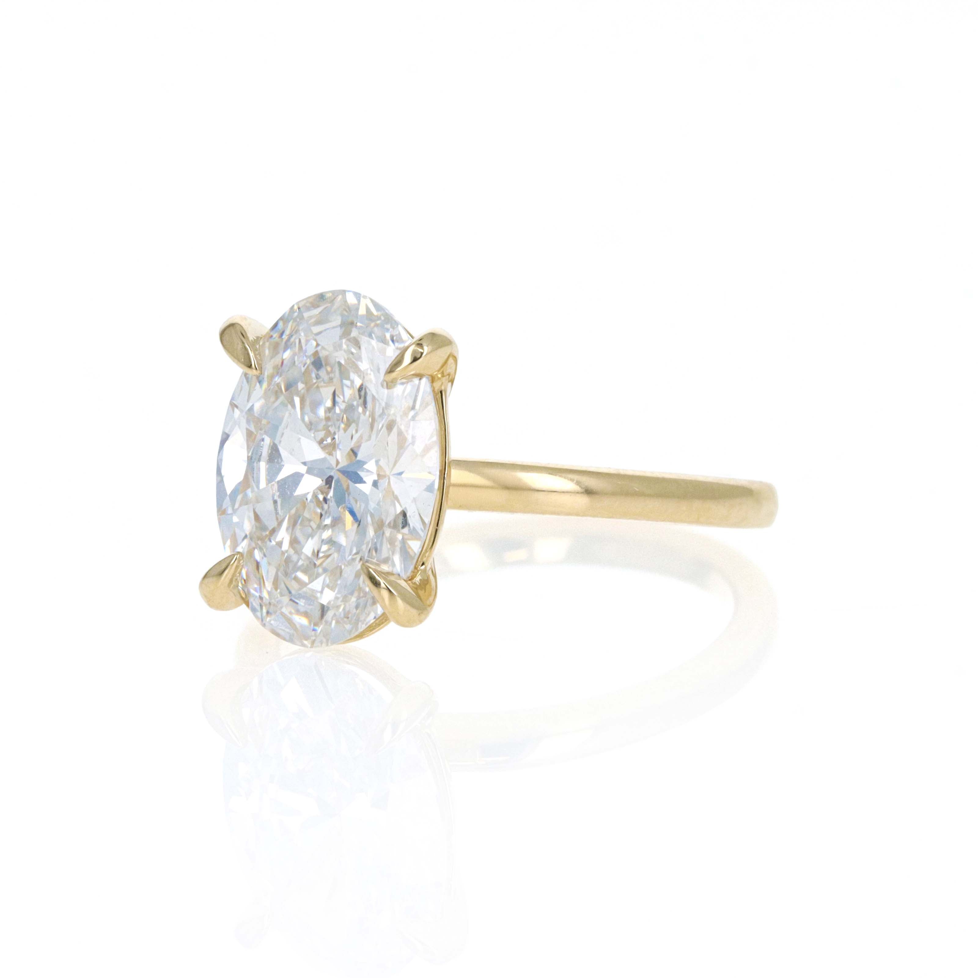 Lab Grown Oval Diamond Solitaire Engagement Ring -  Replica Handbags 