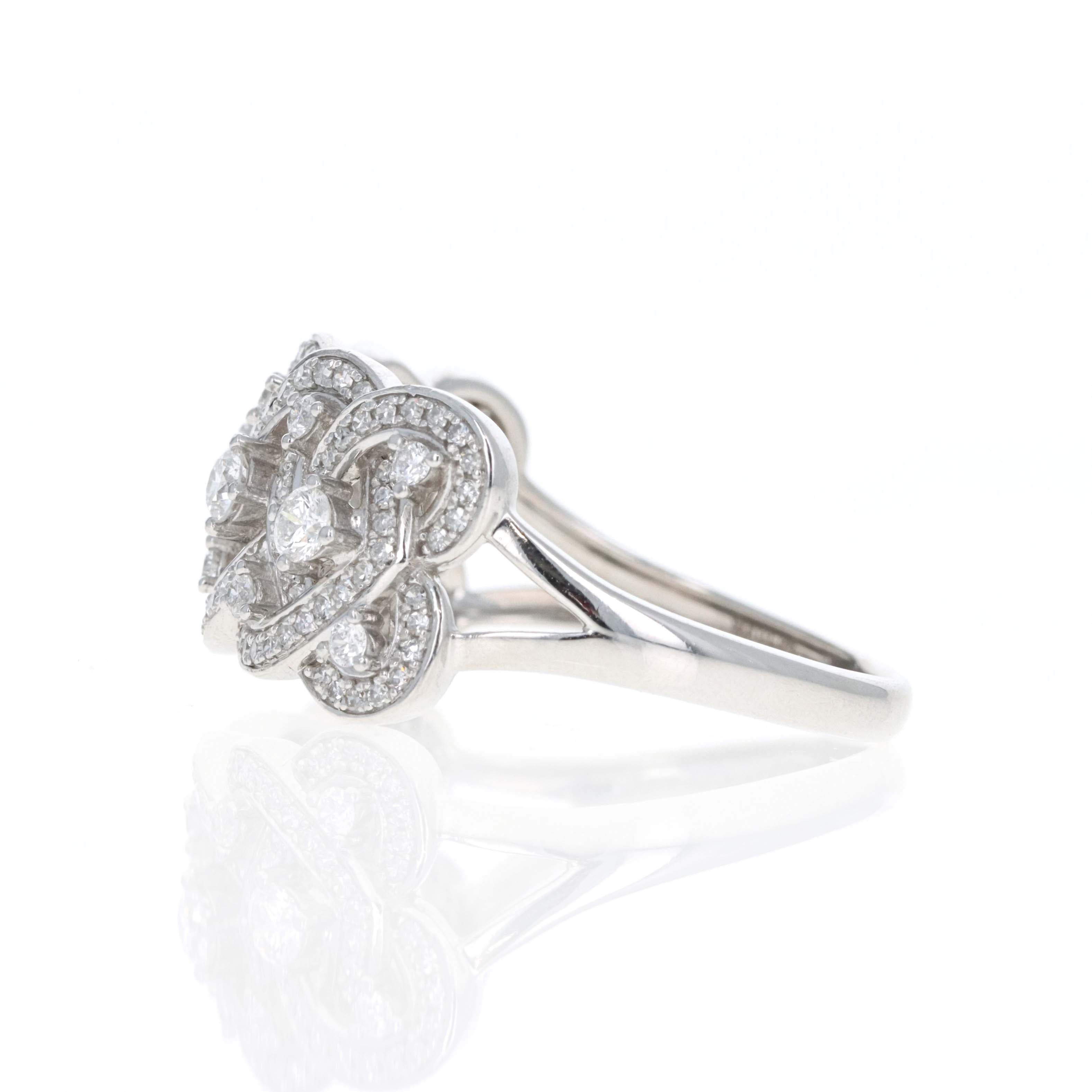 14K White Gold 1 Carat Diamond Woven Ring -  Replica Handbags 