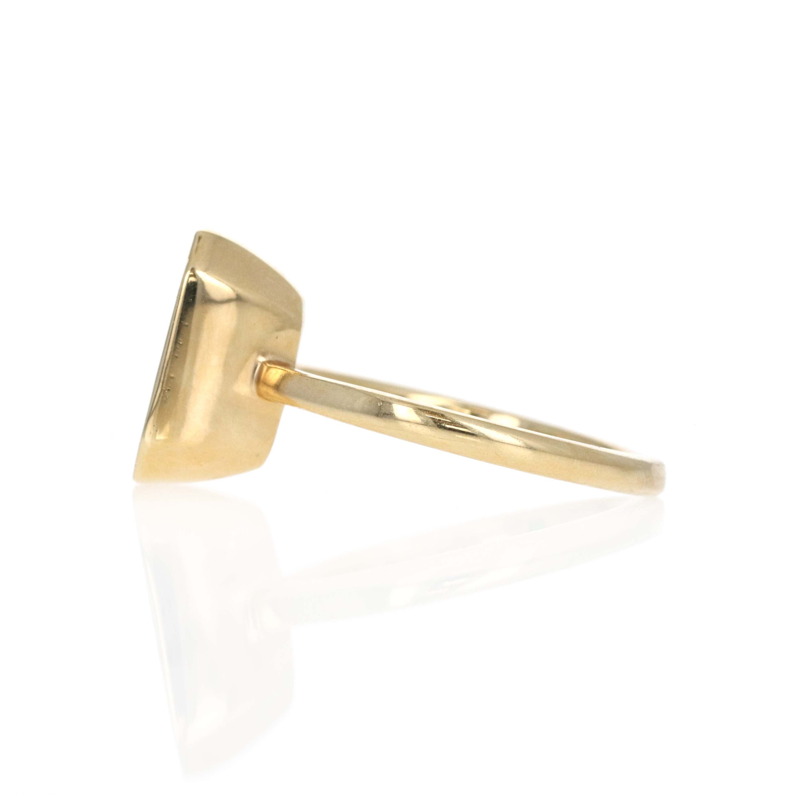 18K Yellow Gold 3.55 Carat Colombian Emerald Bezel Ring - Replica Handbags