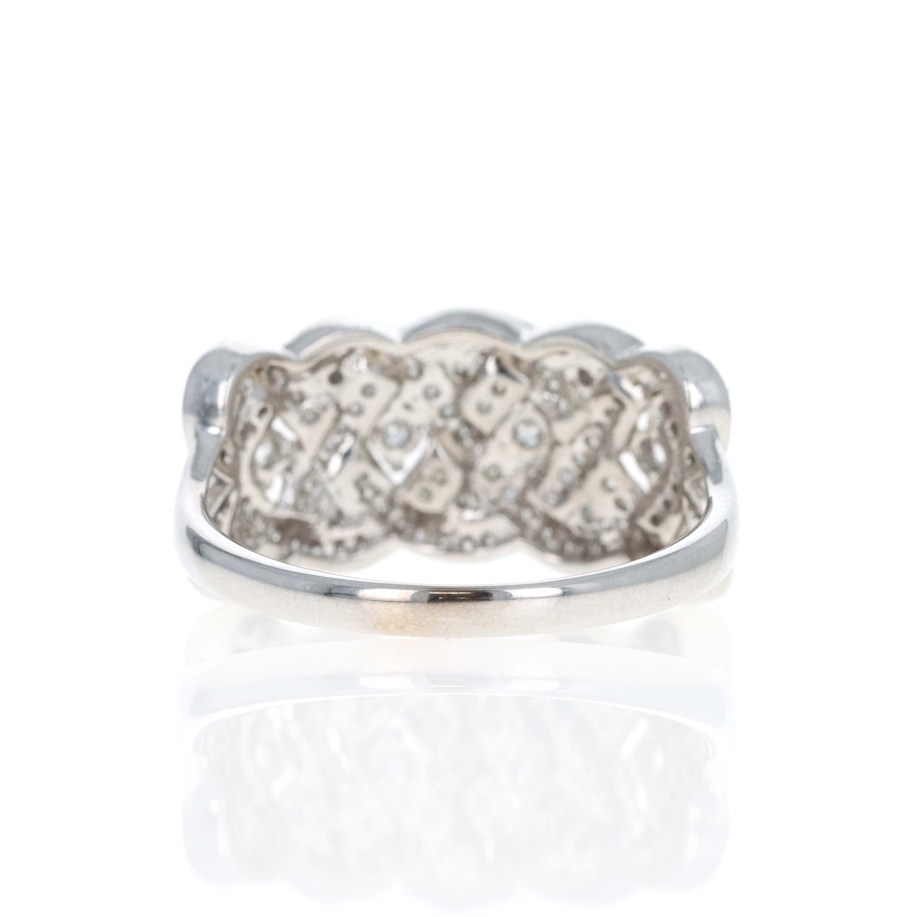14K White Gold 1 Carat Diamond Woven Ring -  Replica Handbags 