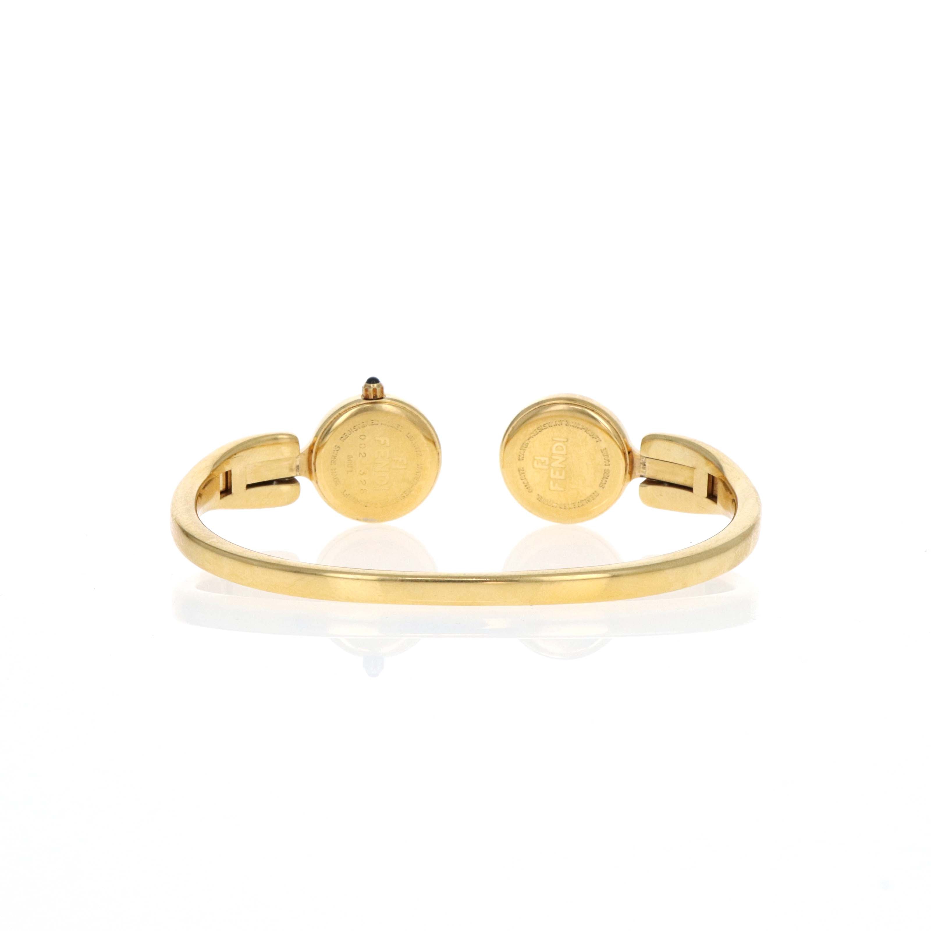 Fendi 1925 Gold Double Greek Cuff Watch -  Replica Handbags 