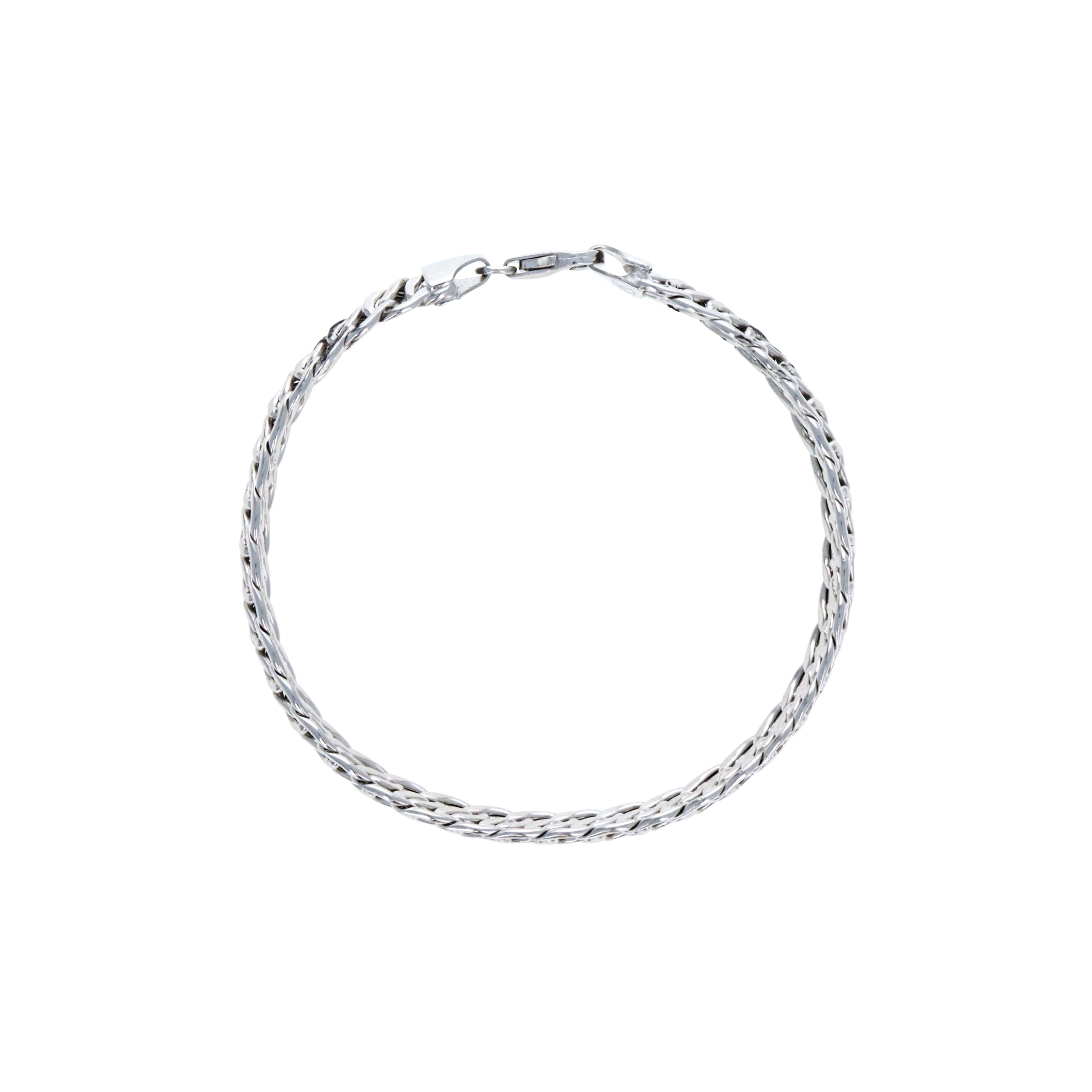 14K White Gold 7.3mm Cuban Link Chain Bracelet