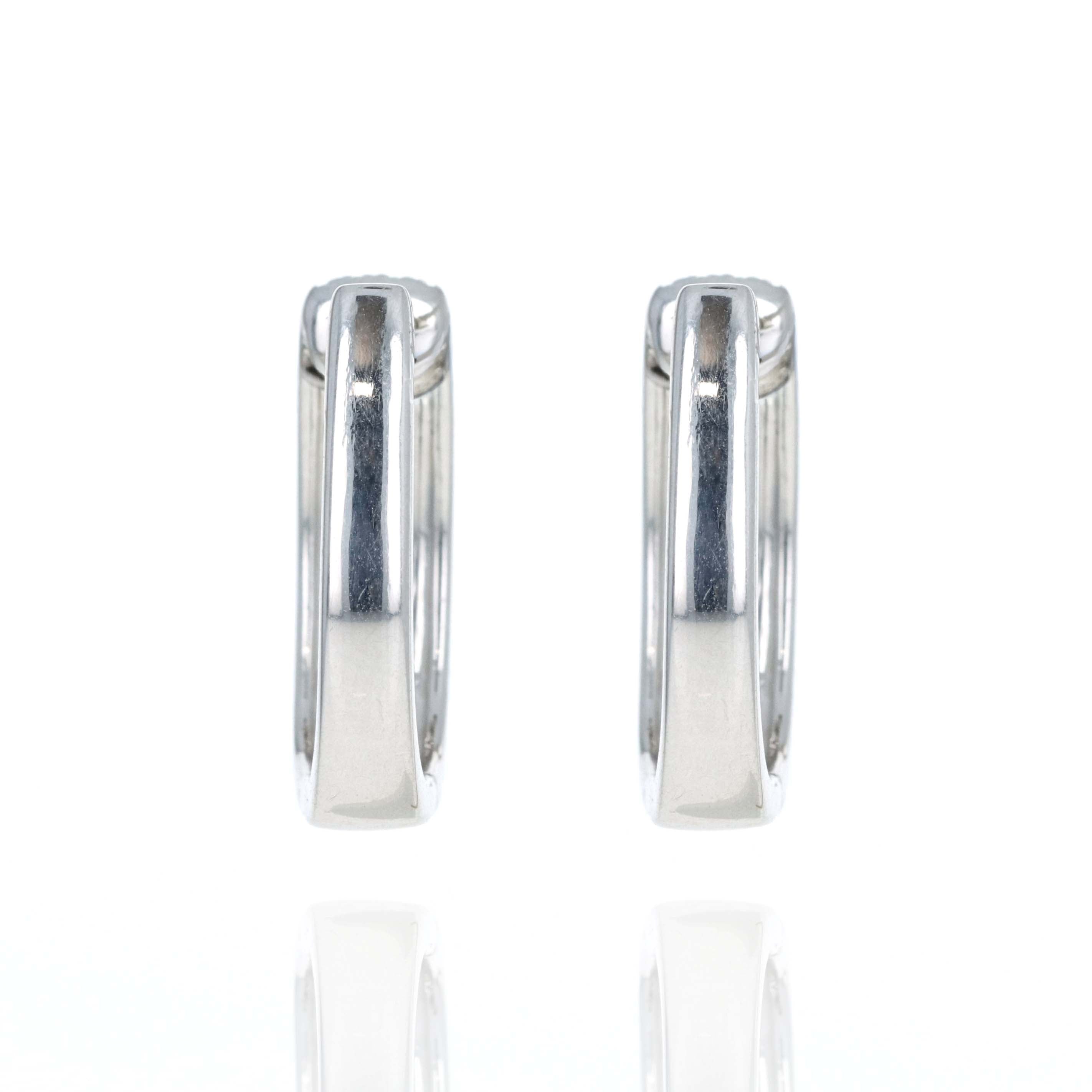 14K White Gold 1 Carat Diamond Marquise Hoop Earrings - Replica Handbags