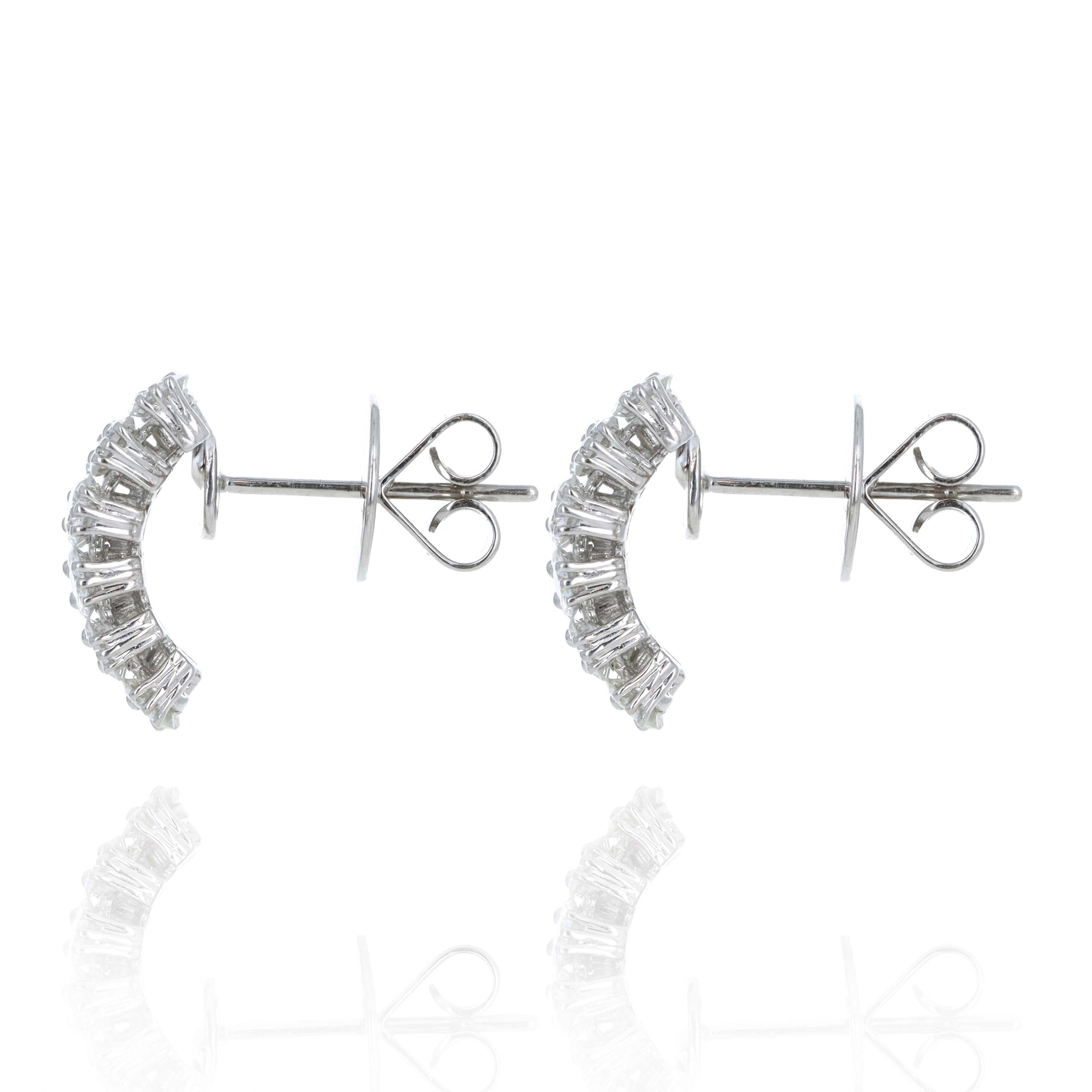 14K White Gold 2.70 Carat Diamond Pave Earrings -  Replica Handbags 