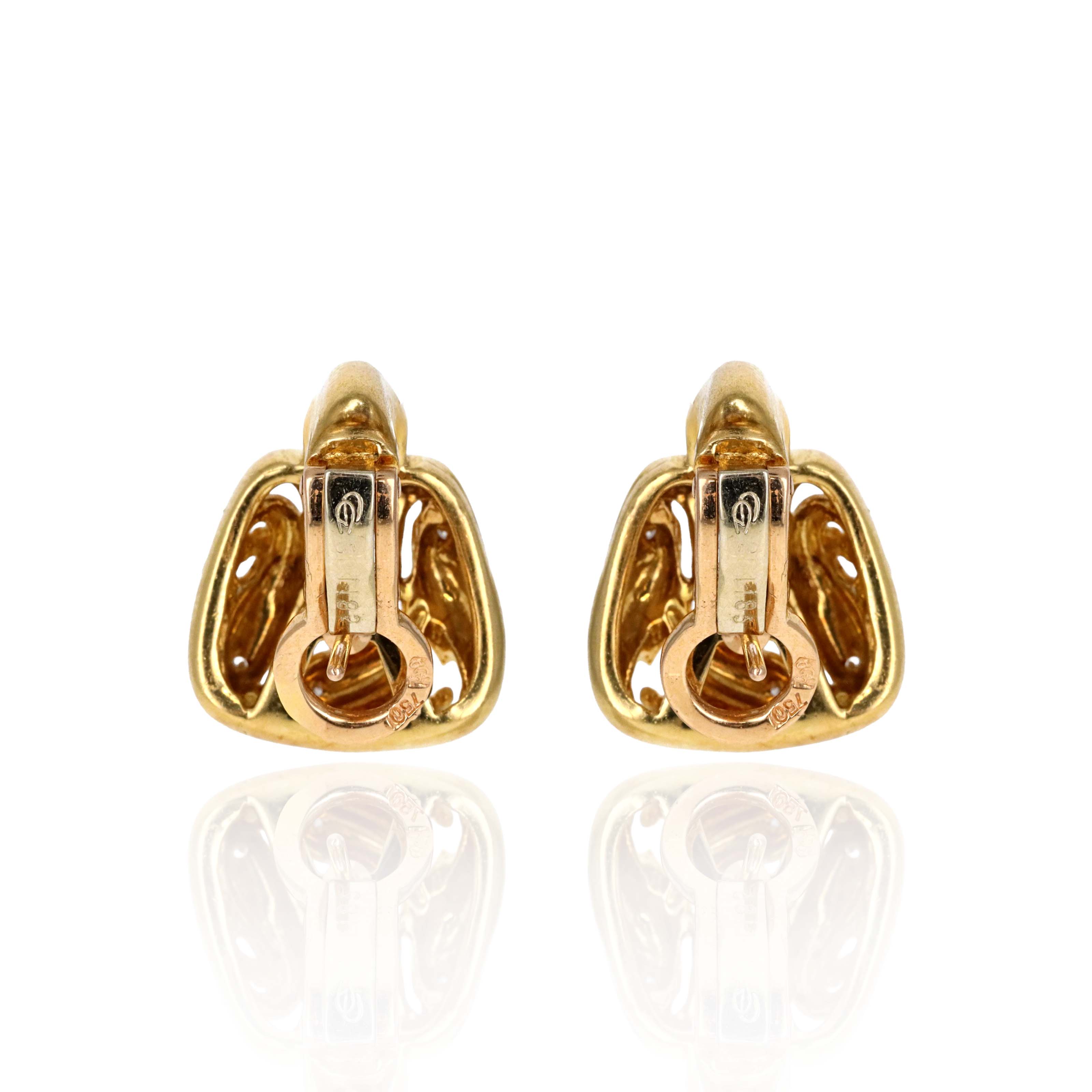 Carrera y Carrera 18K Yellow Gold 0.04 Carat Diamond Dolphin Earrings