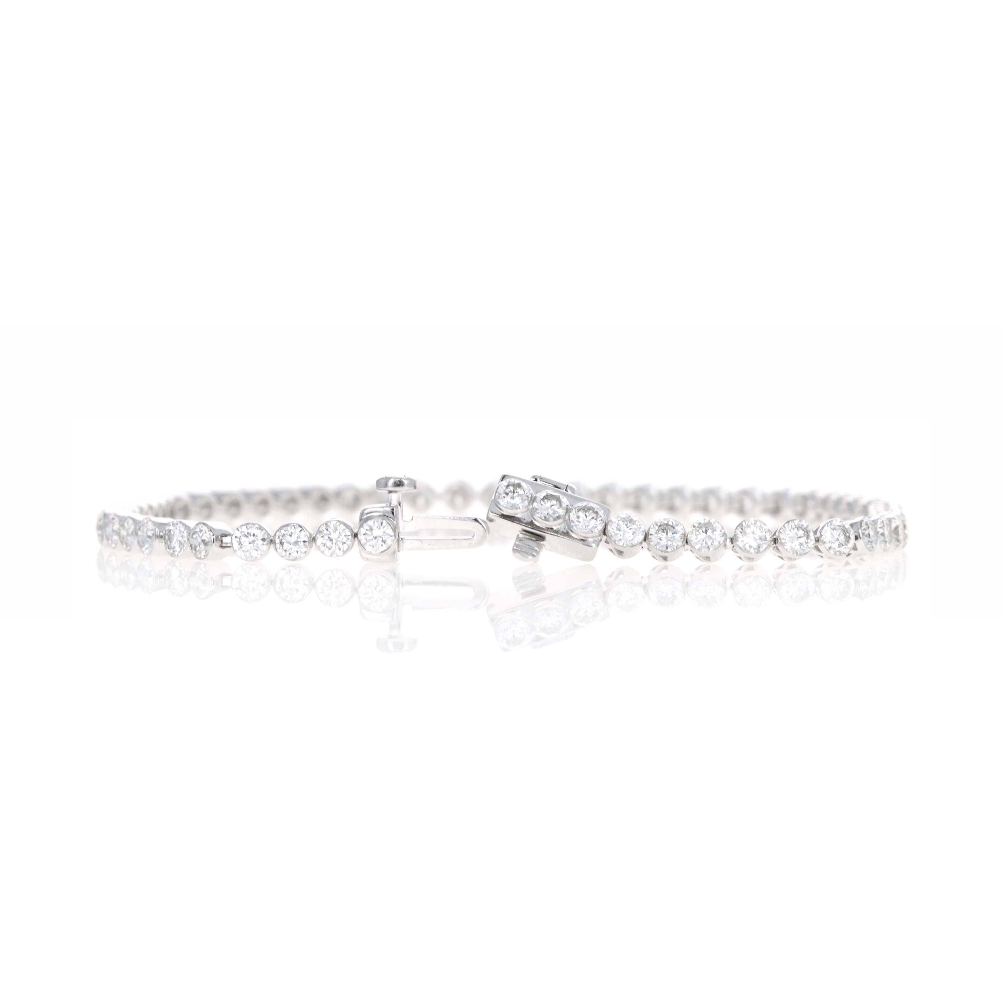 Lab Grown Round Diamond 5 Carat Floating Tennis Bracelet - Replica Handbags