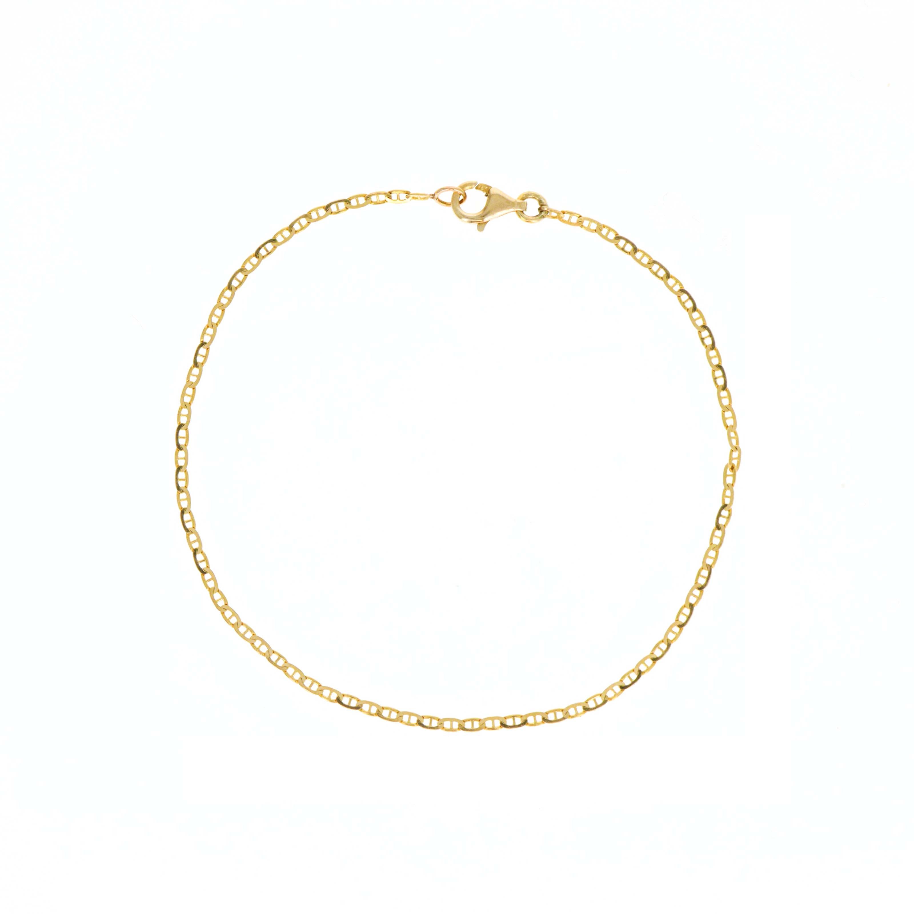 14K Yellow Gold 1.4mm Mariner Link Chain Bracelet -  Replica Handbags 