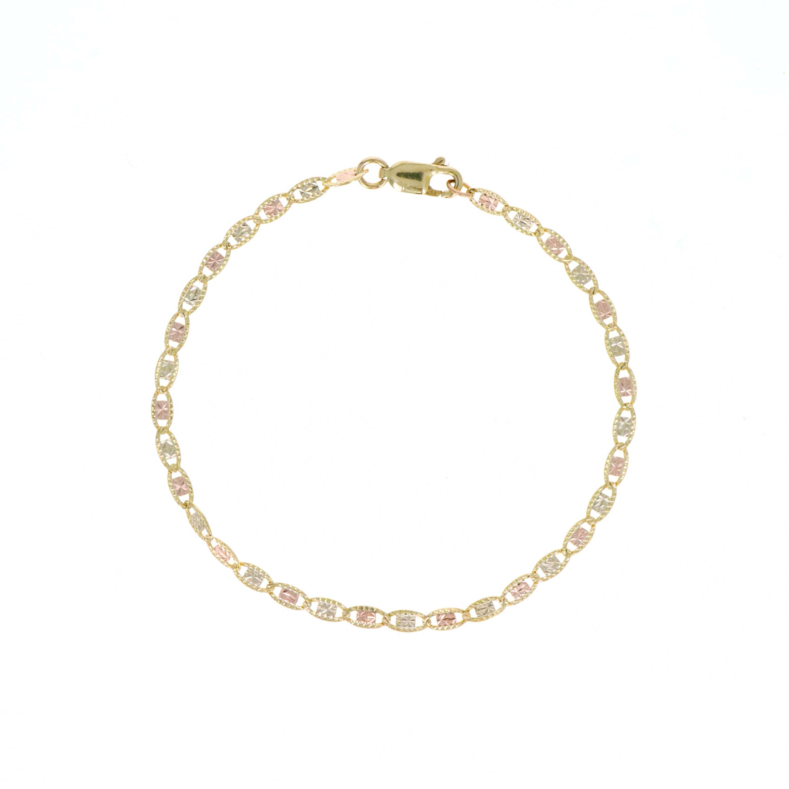 14K Gold 2.7mm Fancy Link Chain Bracelet -  Replica Handbags 