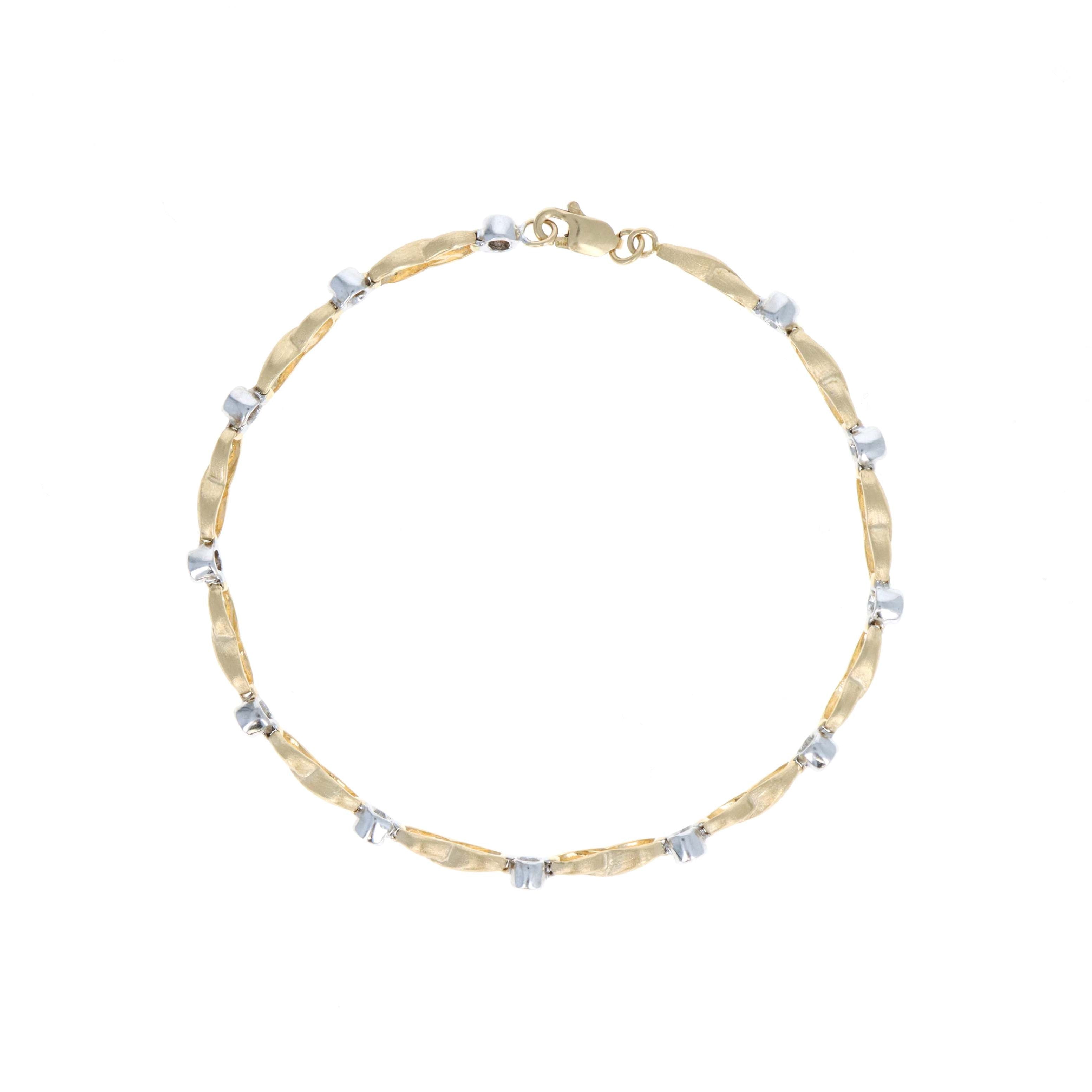 14K Gold Two Tone 0.5 Carat Diamond Infinity Bracelet - Replica Handbags