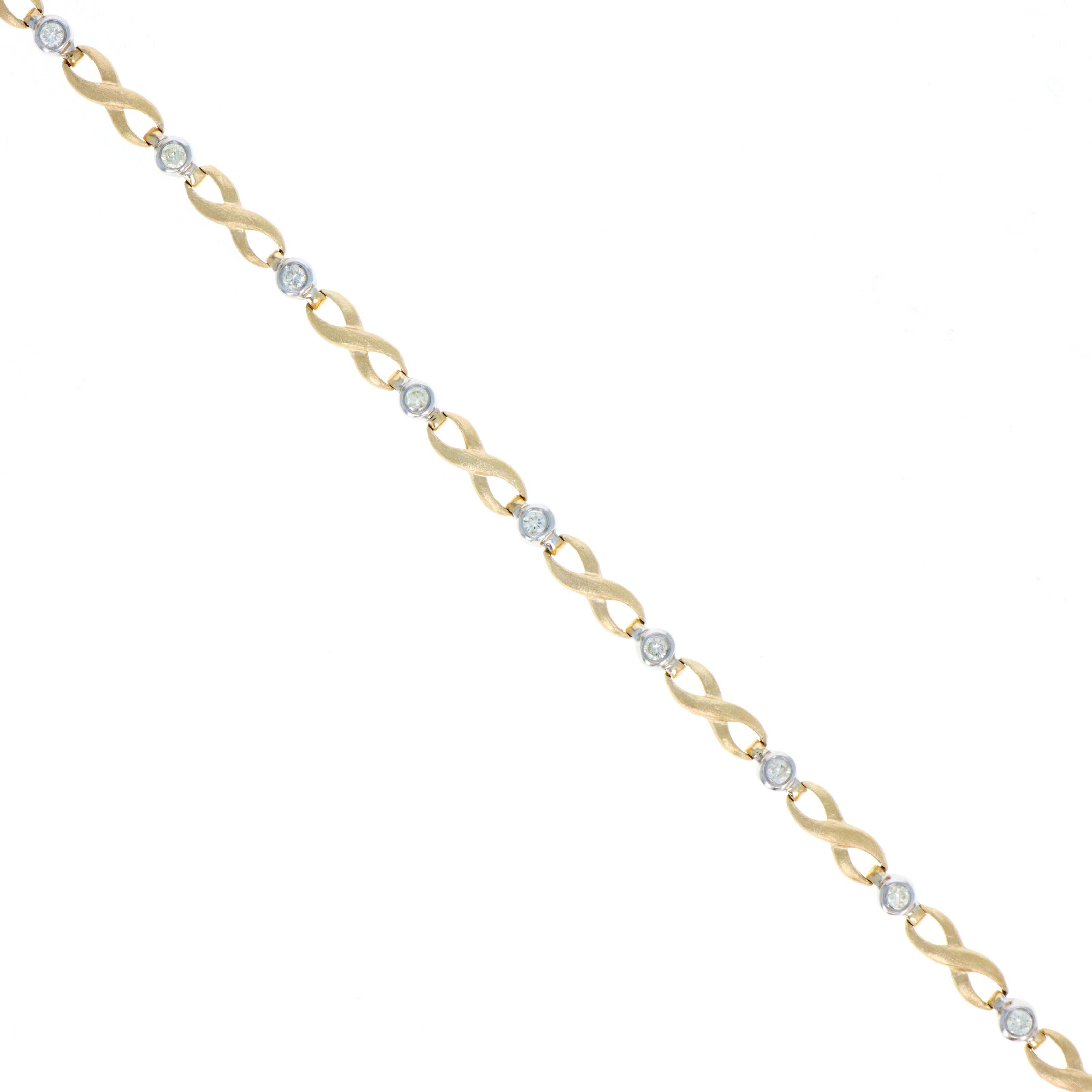 14K Gold Two Tone 0.5 Carat Diamond Infinity Bracelet -  Replica Handbags 