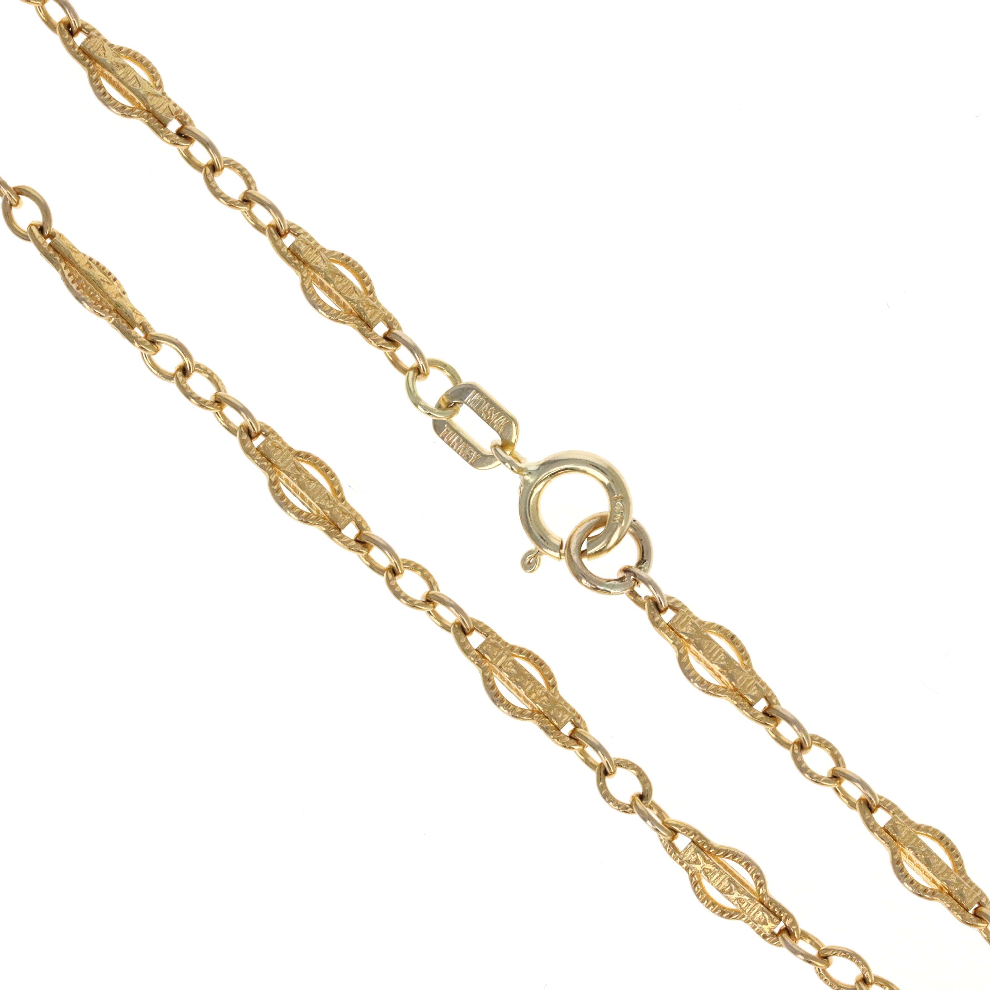 14K Yellow Gold 3mm Fancy Link Chain Bracelet -  Replica Handbags 