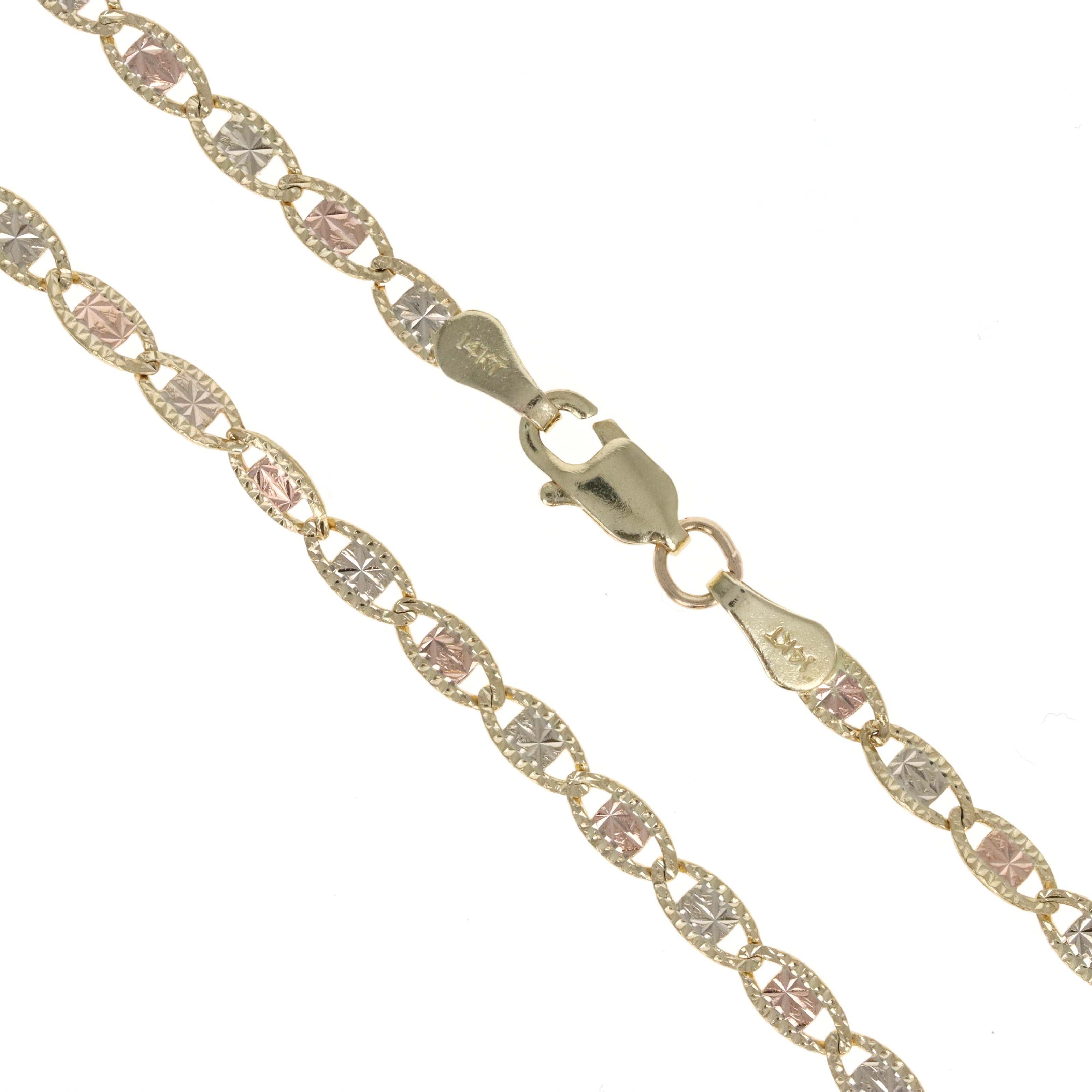 14K Gold 2.7mm Fancy Link Chain Bracelet - Replica Handbags