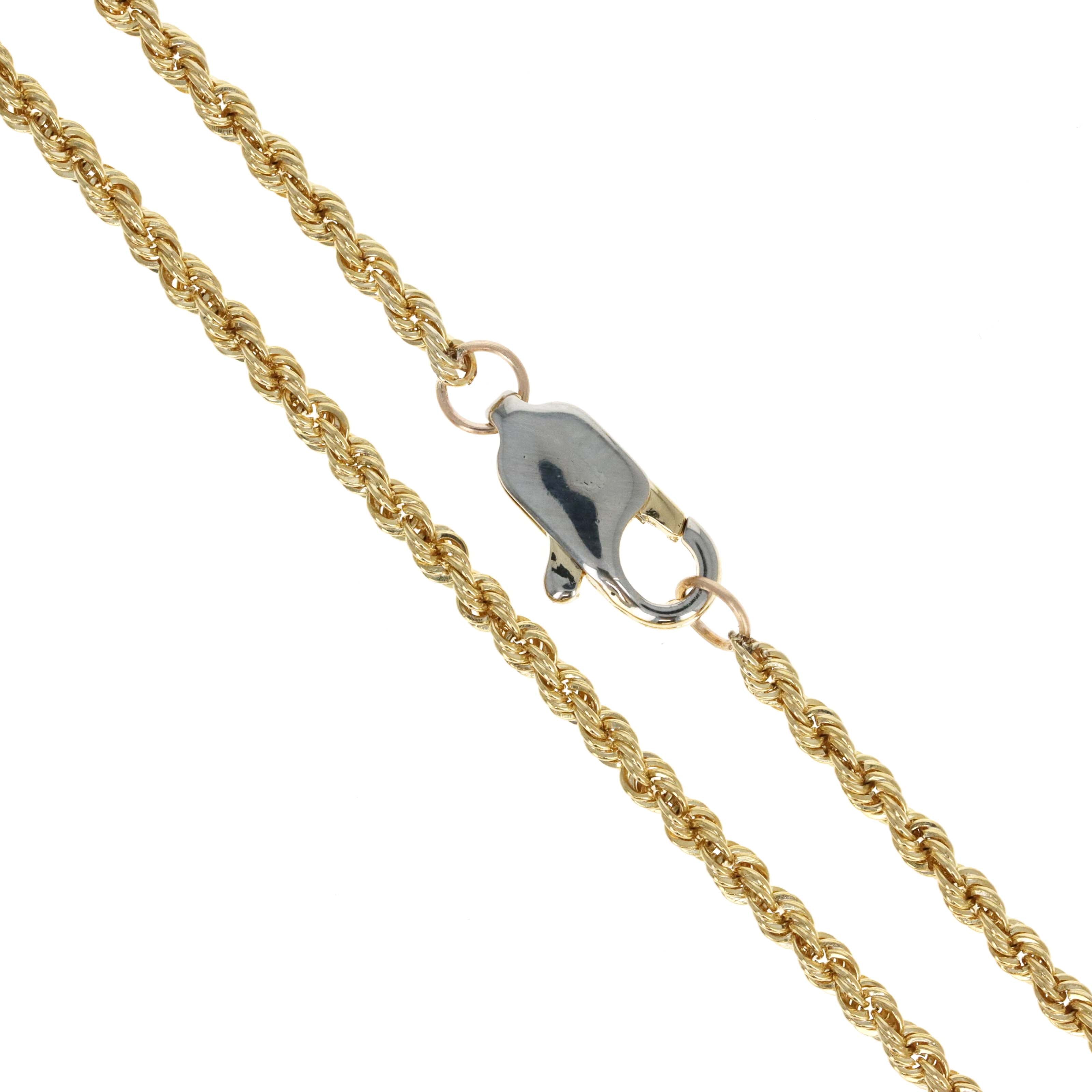 14K Yellow Gold 2mm Rope Chain Bracelet -  Replica Handbags 