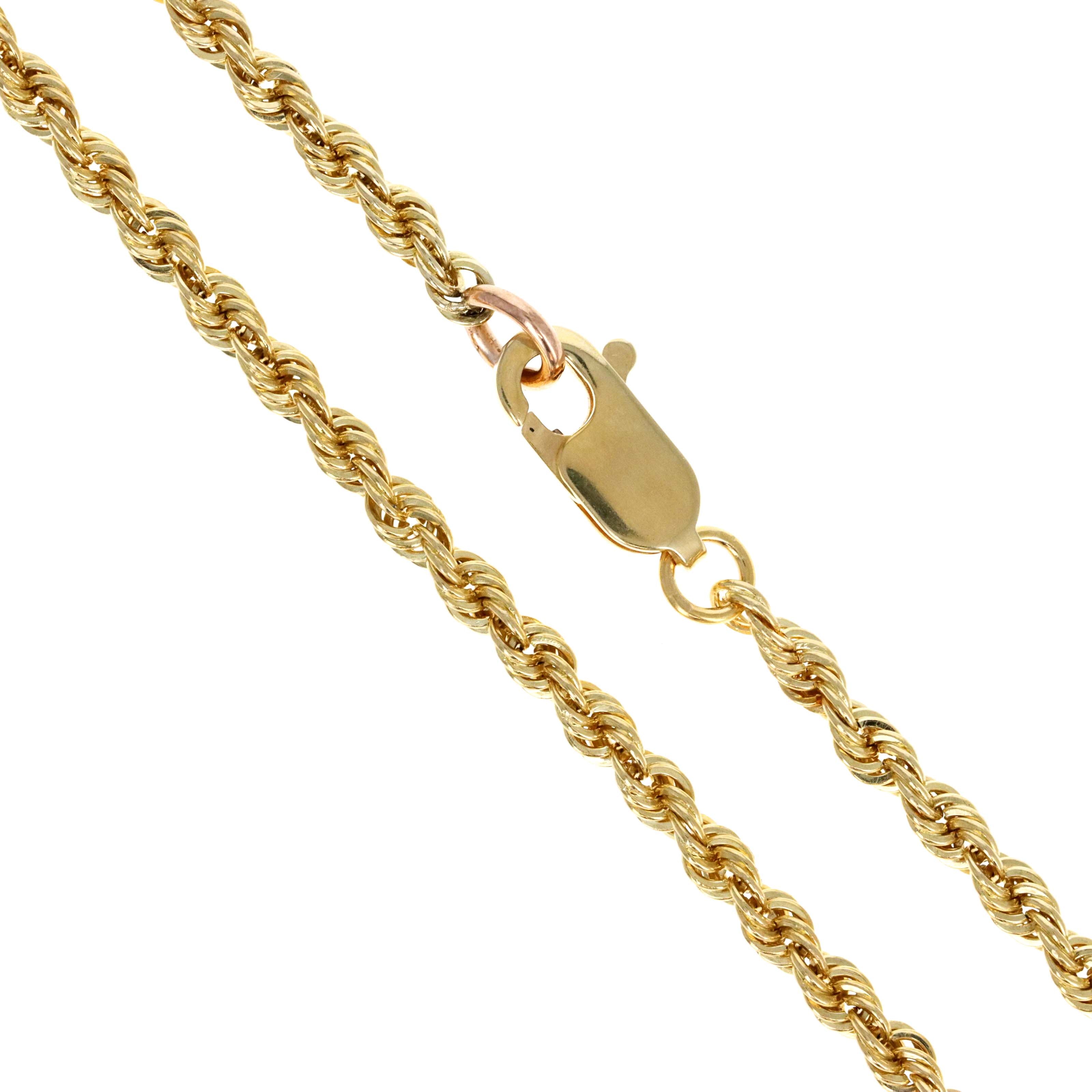 14K Yellow Gold 2.5mm Rope Chain Bracelet - Replica Handbags