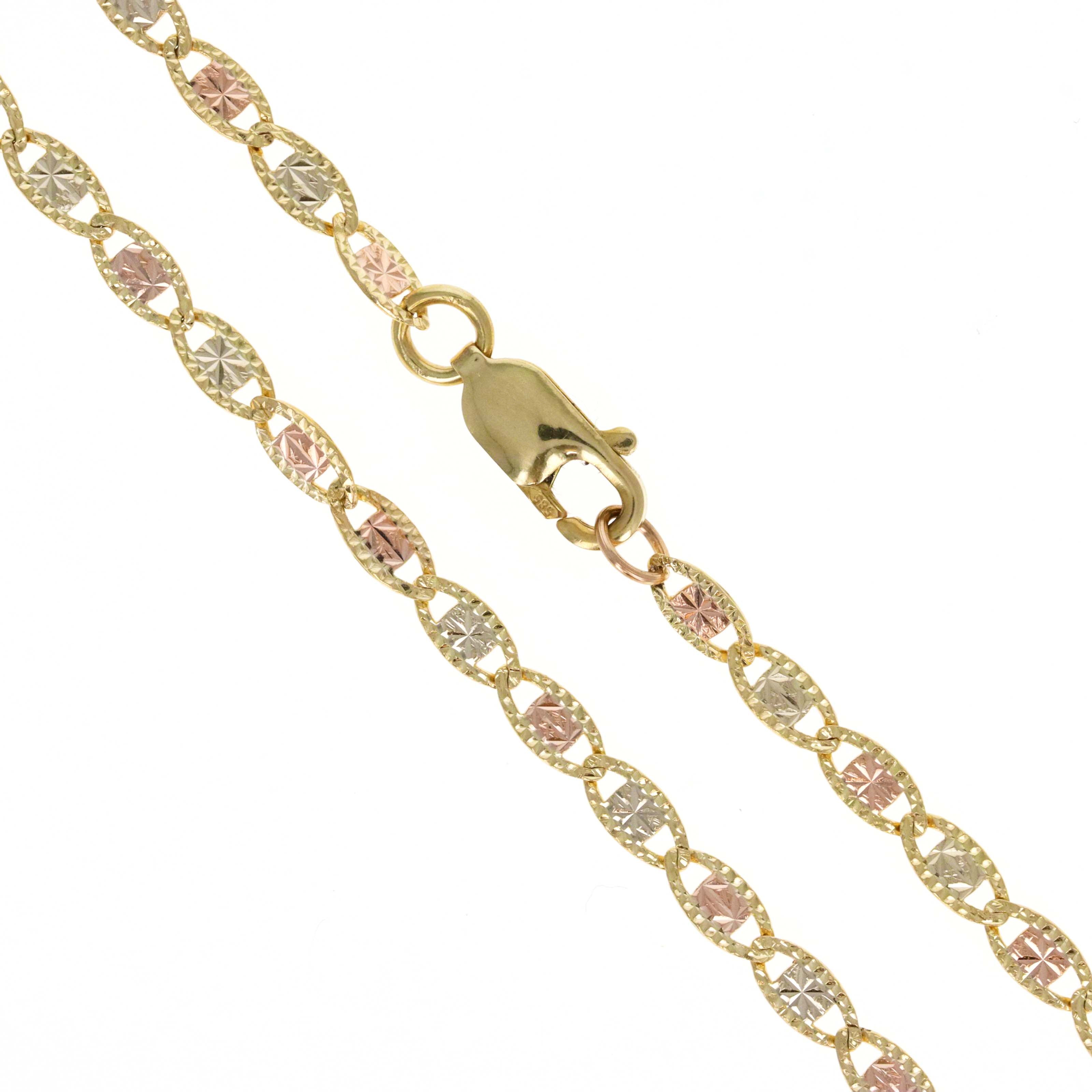 14K Gold 2.7mm Fancy Link Chain Bracelet - Replica Handbags